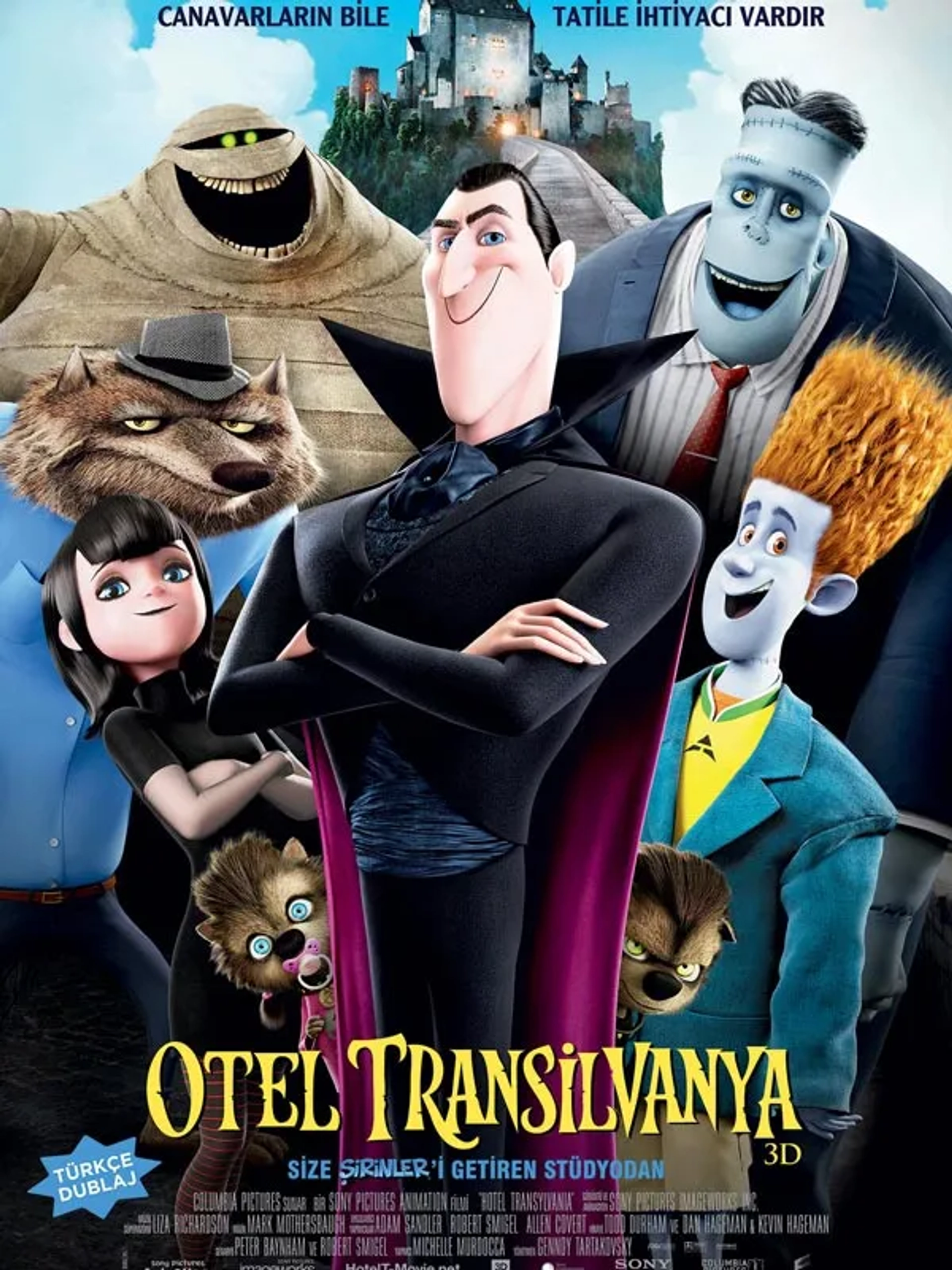 Steve Buscemi, Adam Sandler, CeeLo Green, Kevin James, Selena Gomez, Andy Samberg, and Sadie Sandler in Hotel Transylvania (2012)