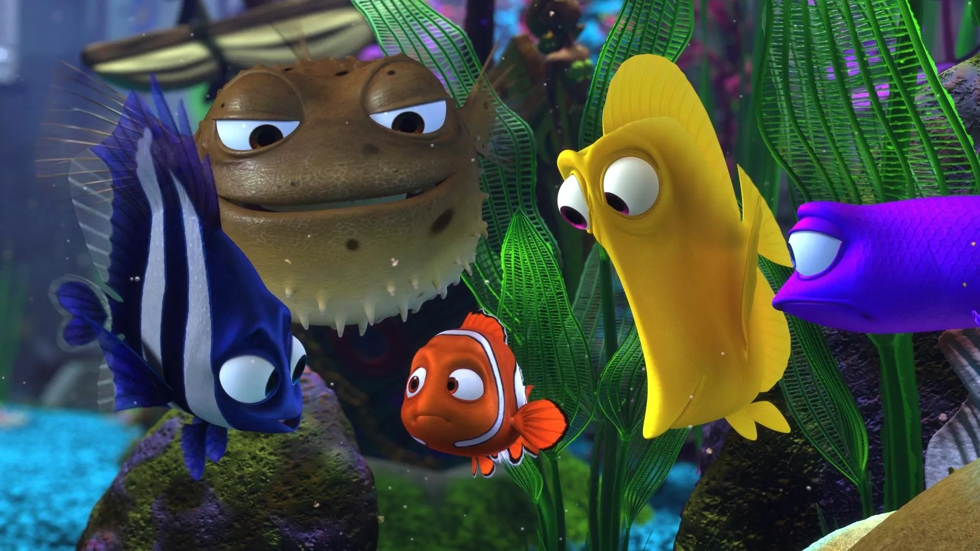 Brad Garrett, Vicki Lewis, Austin Pendleton, Stephen Root, and Alexander Gould in Finding Nemo (2003)