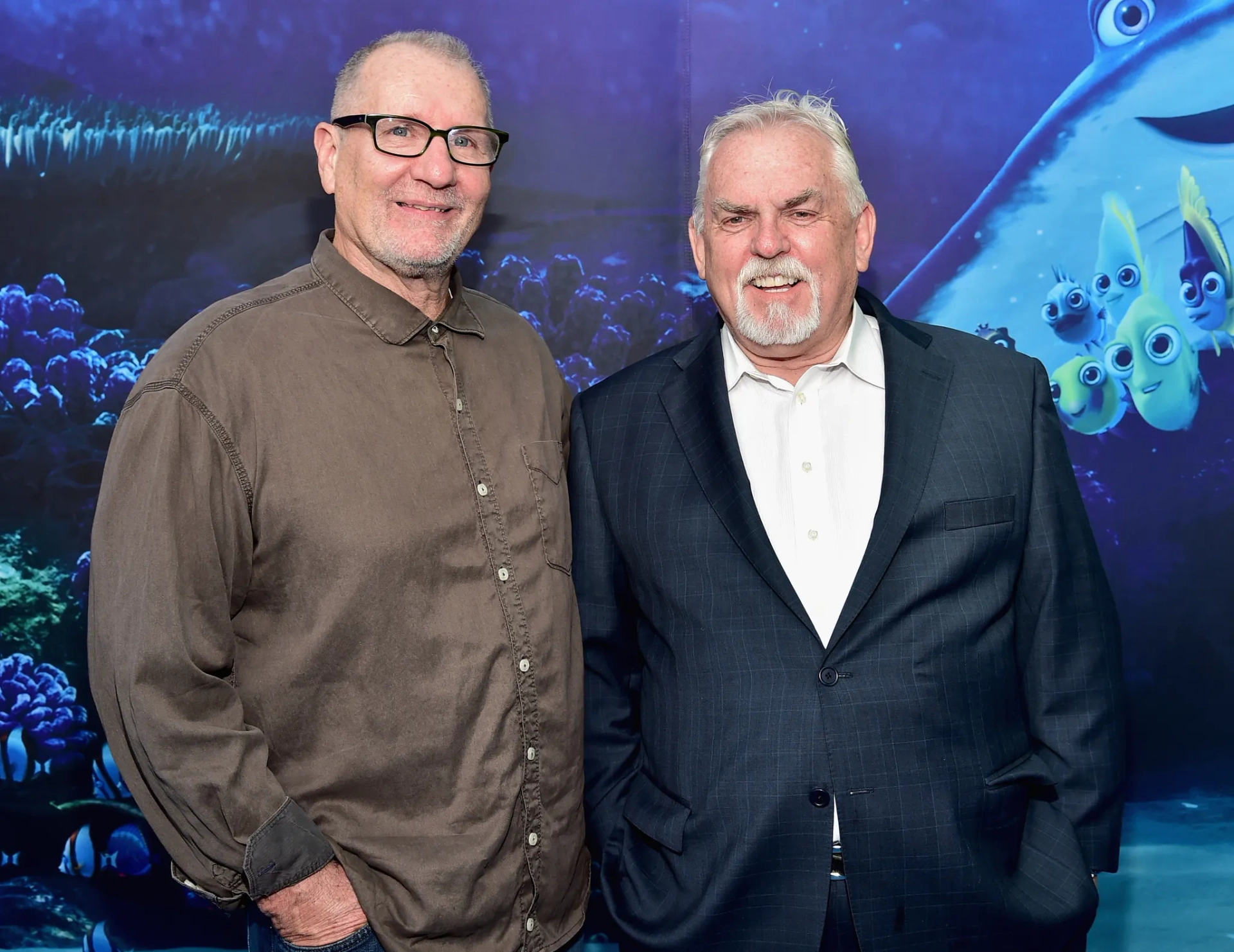 John Ratzenberger and Ed O'Neill at an event for Finding Dory (2016)