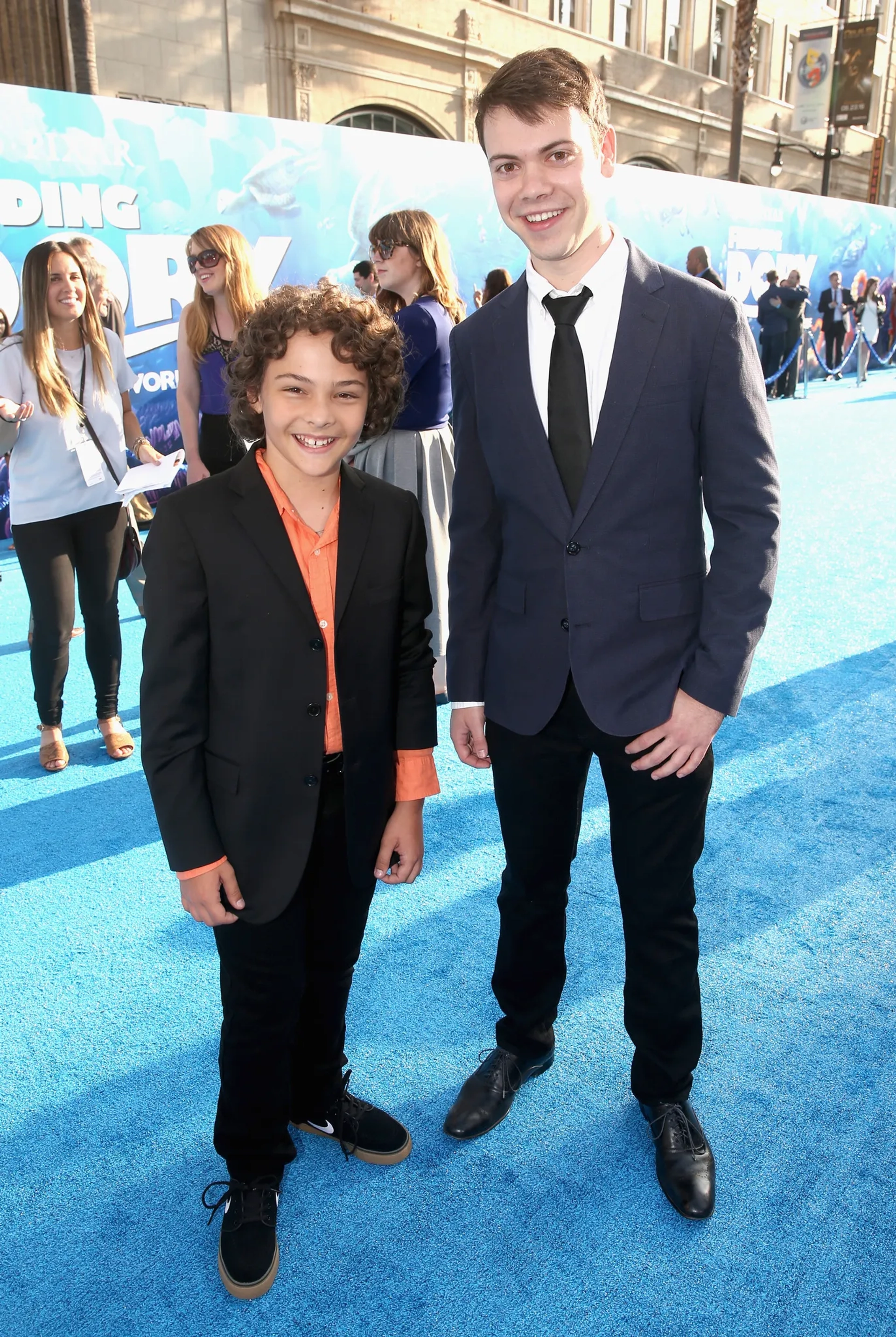 Alexander Gould and Hayden Rolence at an event for Finding Dory (2016)