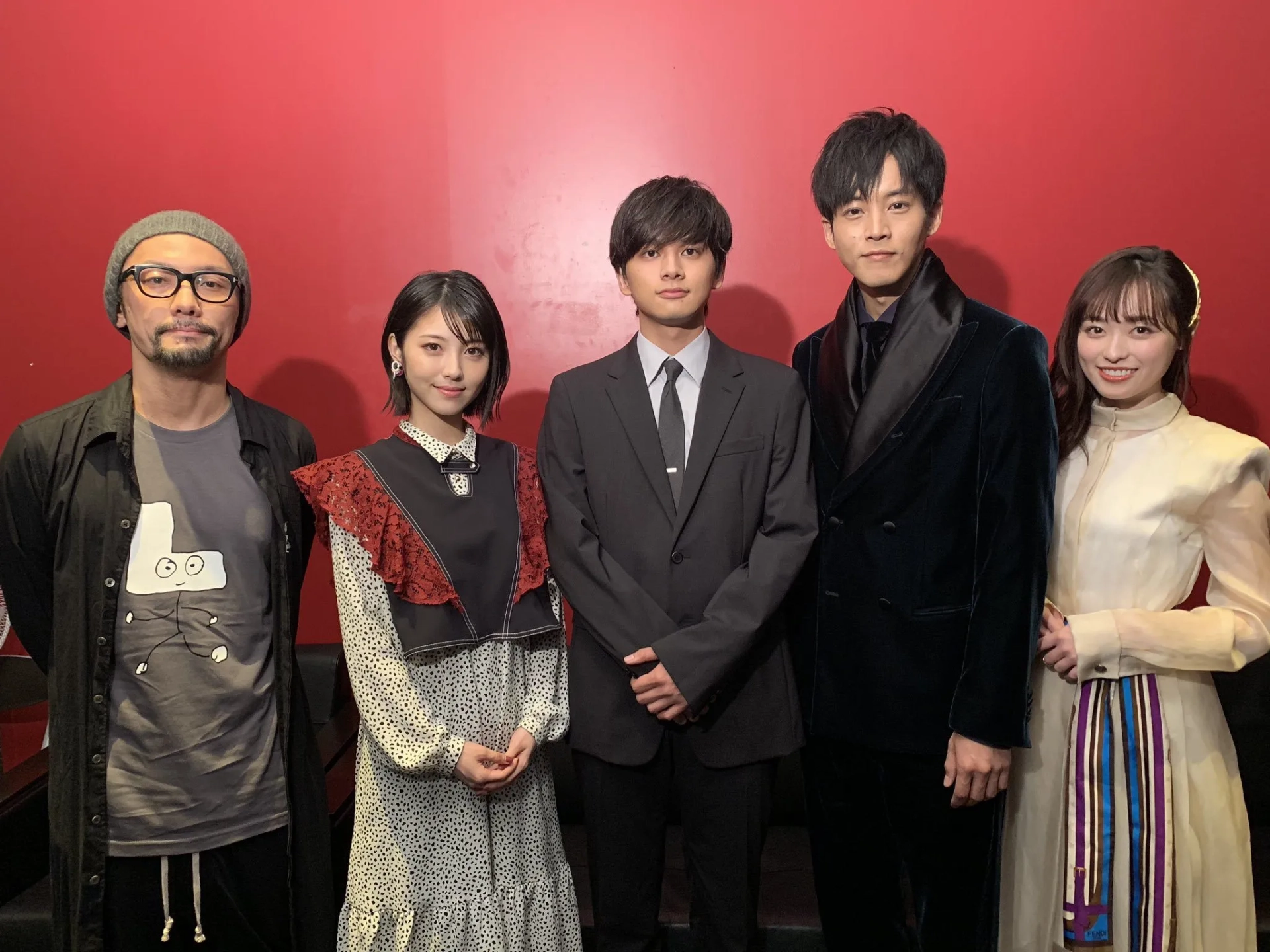 Takumi Kitamura, Haruka Fukuhara, and Minami Hamabe at an event for Hello World (2019)