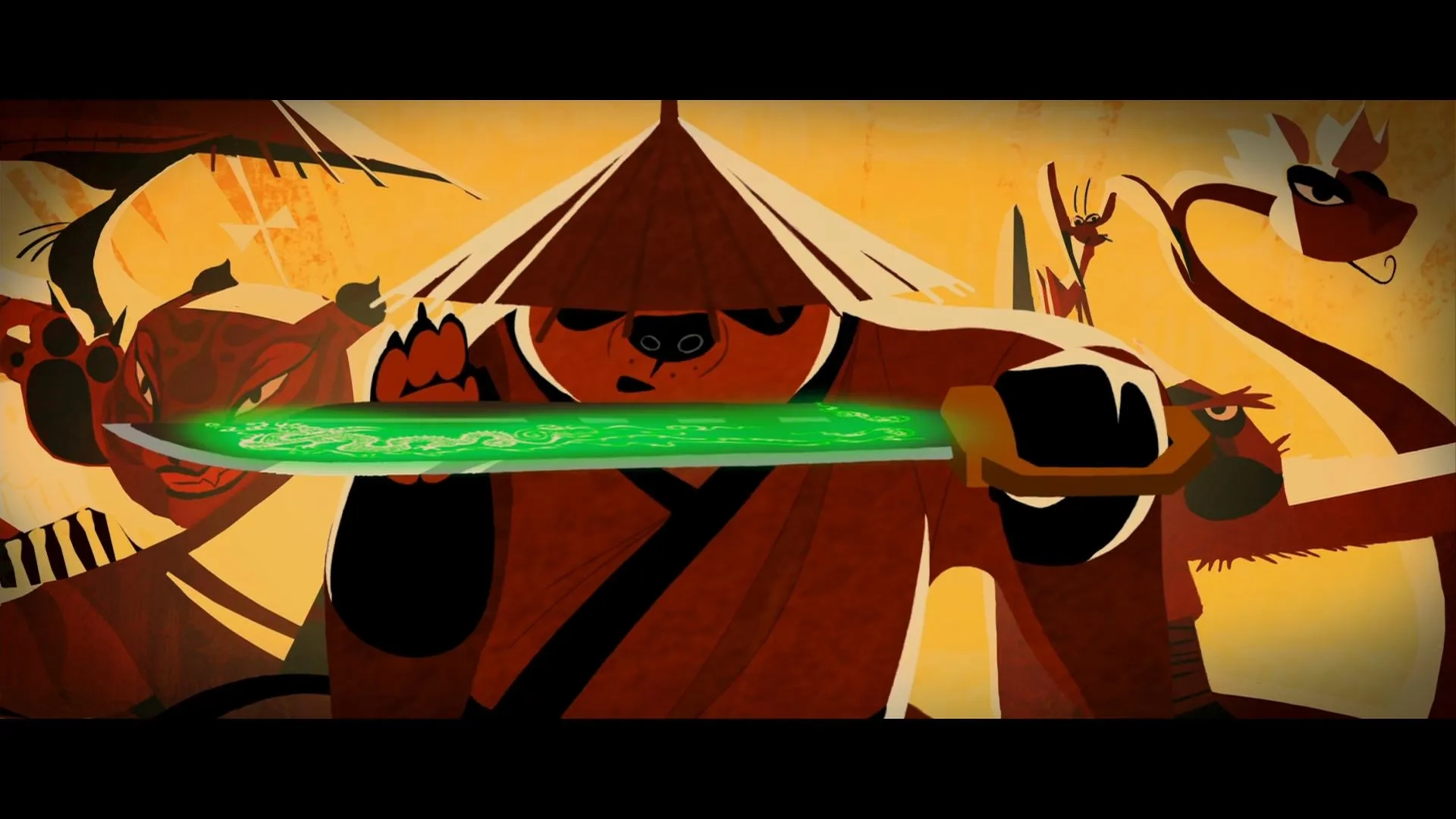 Jackie Chan, Angelina Jolie, Lucy Liu, Jack Black, David Cross, and Seth Rogen in Kung Fu Panda (2008)