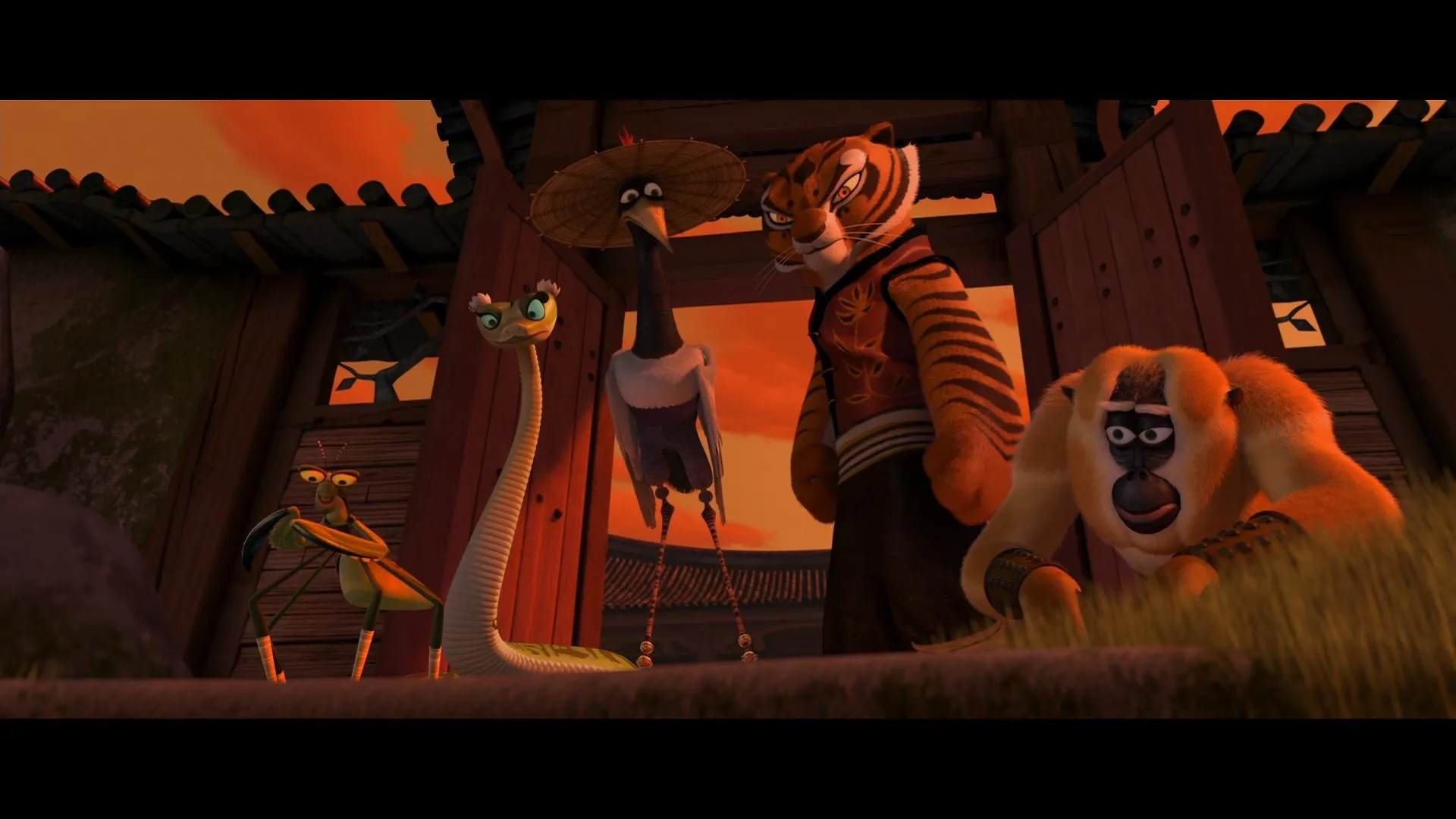 Jackie Chan, Angelina Jolie, Lucy Liu, David Cross, and Seth Rogen in Kung Fu Panda (2008)