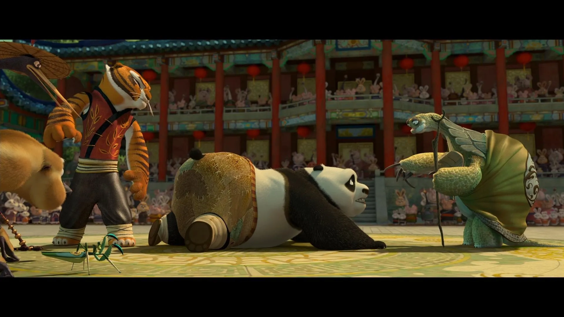Jackie Chan, Angelina Jolie, Jack Black, and Randall Duk Kim in Kung Fu Panda (2008)