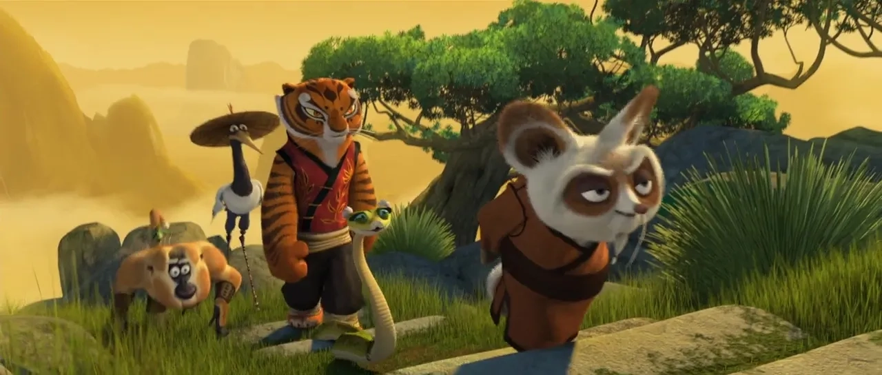 Dustin Hoffman, Jackie Chan, Angelina Jolie, Lucy Liu, David Cross, and Seth Rogen in Kung Fu Panda (2008)