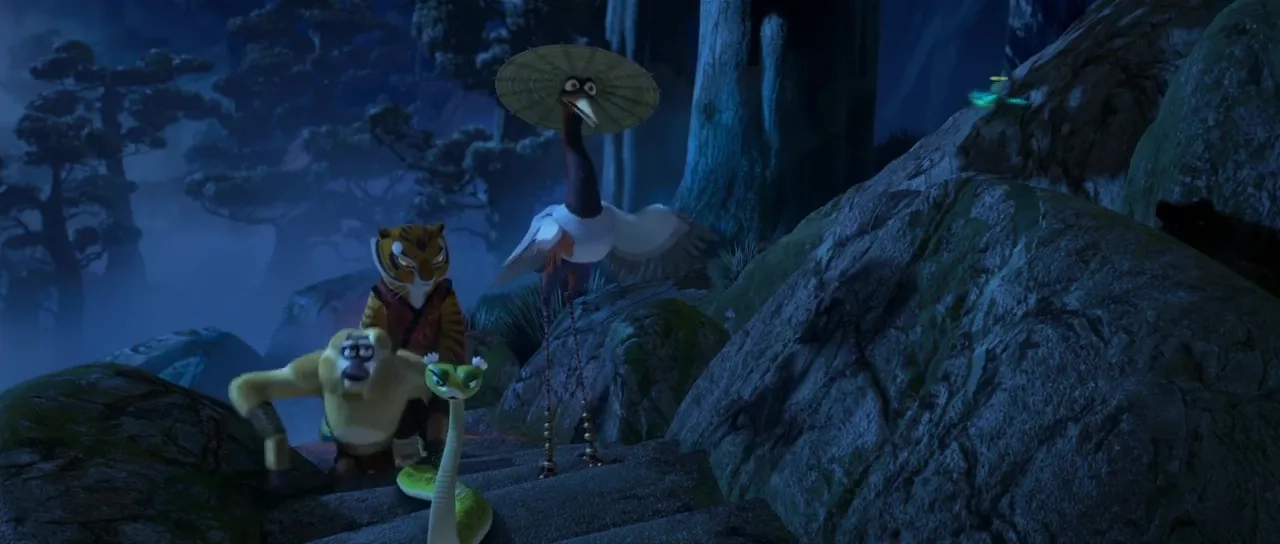 Jackie Chan, Angelina Jolie, Lucy Liu, David Cross, and Seth Rogen in Kung Fu Panda (2008)