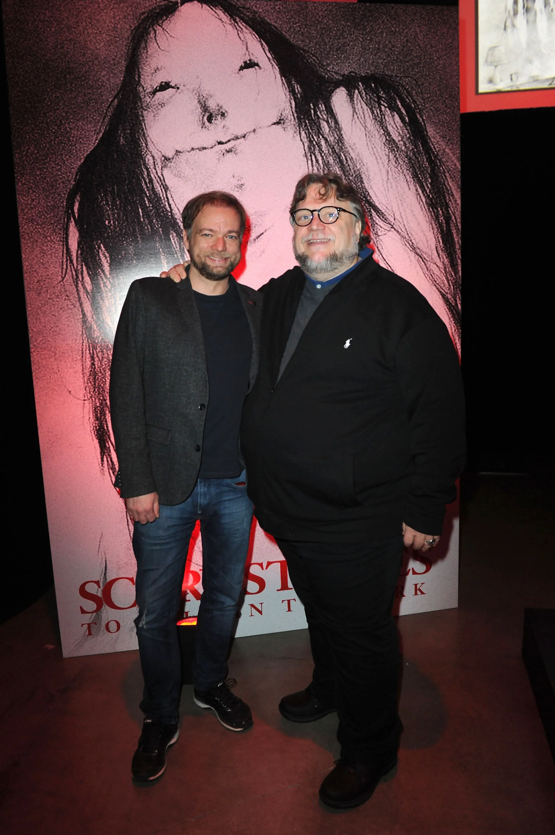 André Øvredal and Guillermo del Toro at an event for Scary Stories to Tell in the Dark (2019)