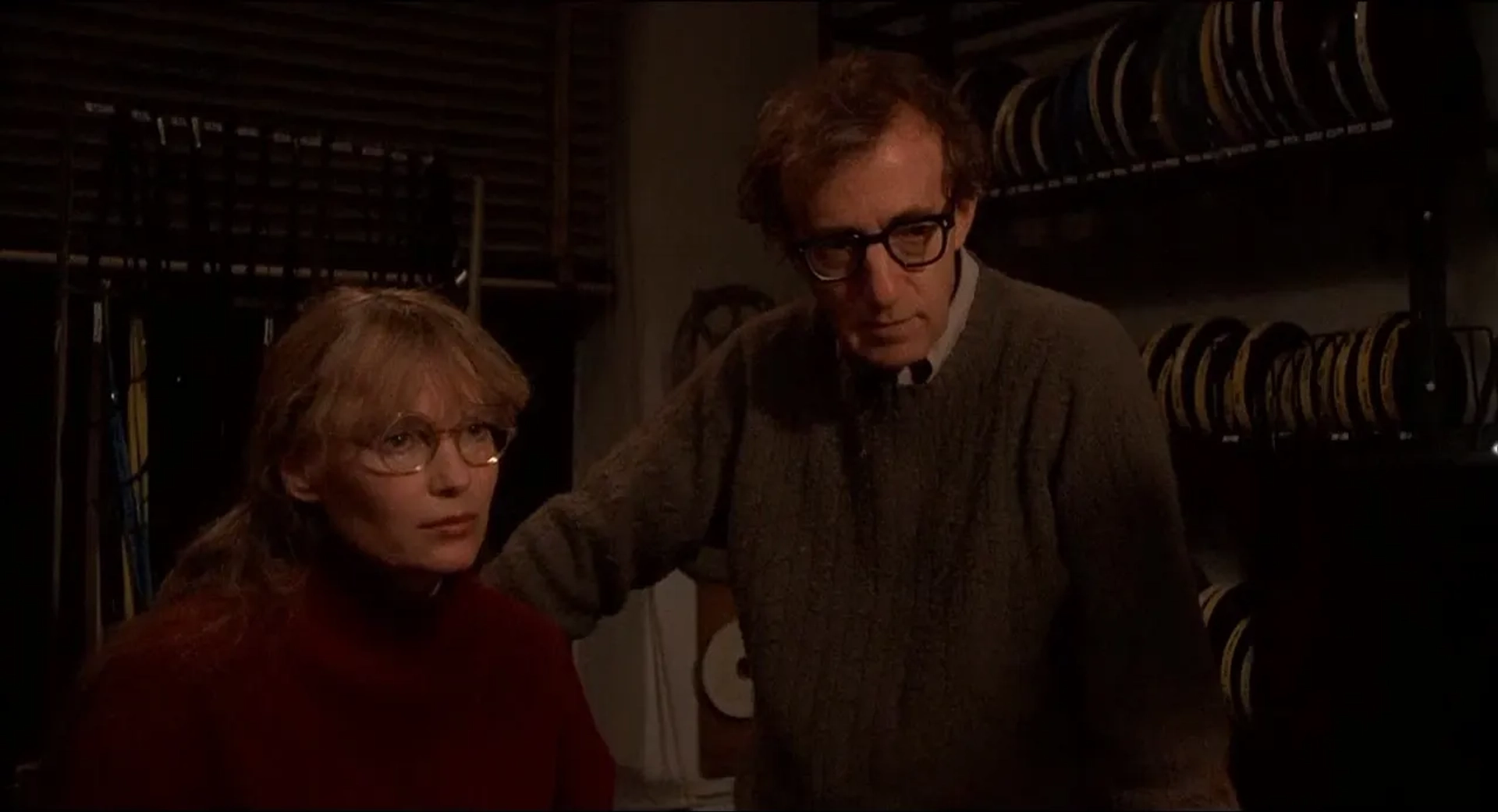 Woody Allen and Mia Farrow in Crimes and Misdemeanors (1989)