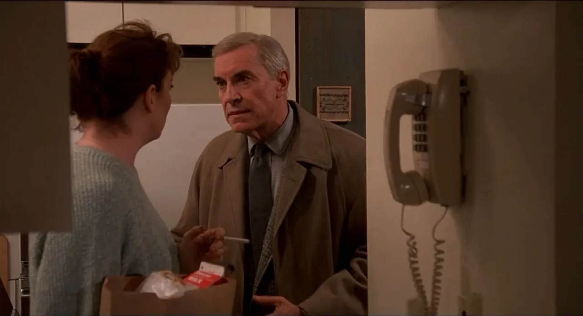 Anjelica Huston and Martin Landau in Crimes and Misdemeanors (1989)