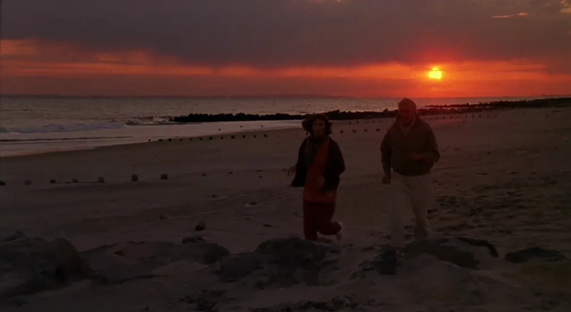 Anjelica Huston and Martin Landau in Crimes and Misdemeanors (1989)