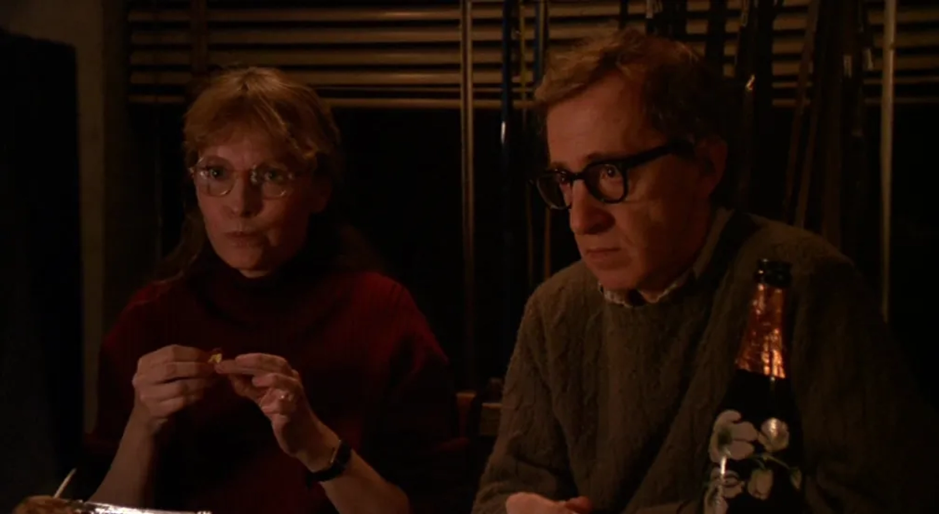 Woody Allen and Mia Farrow in Crimes and Misdemeanors (1989)