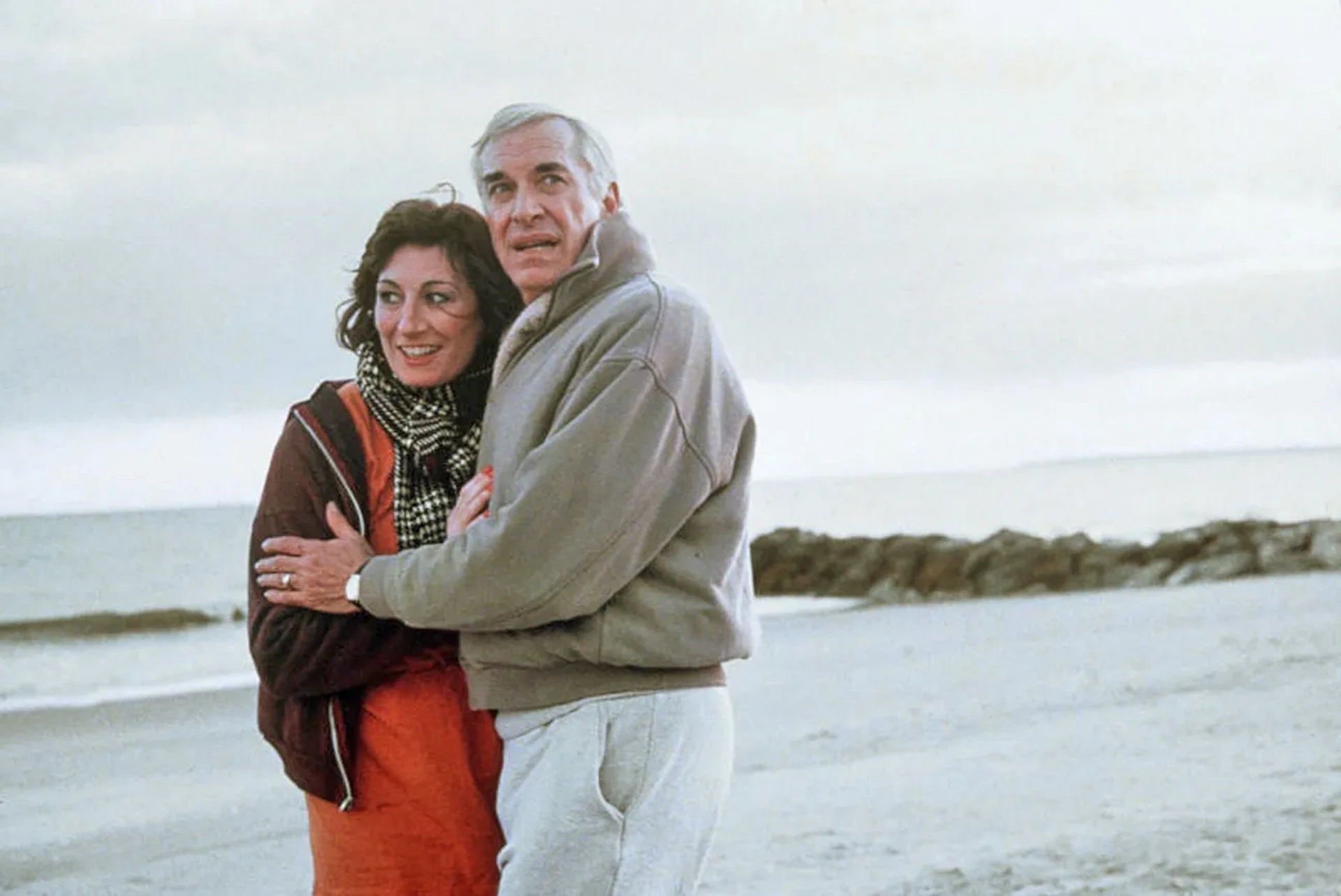 Anjelica Huston and Martin Landau in Crimes and Misdemeanors (1989)