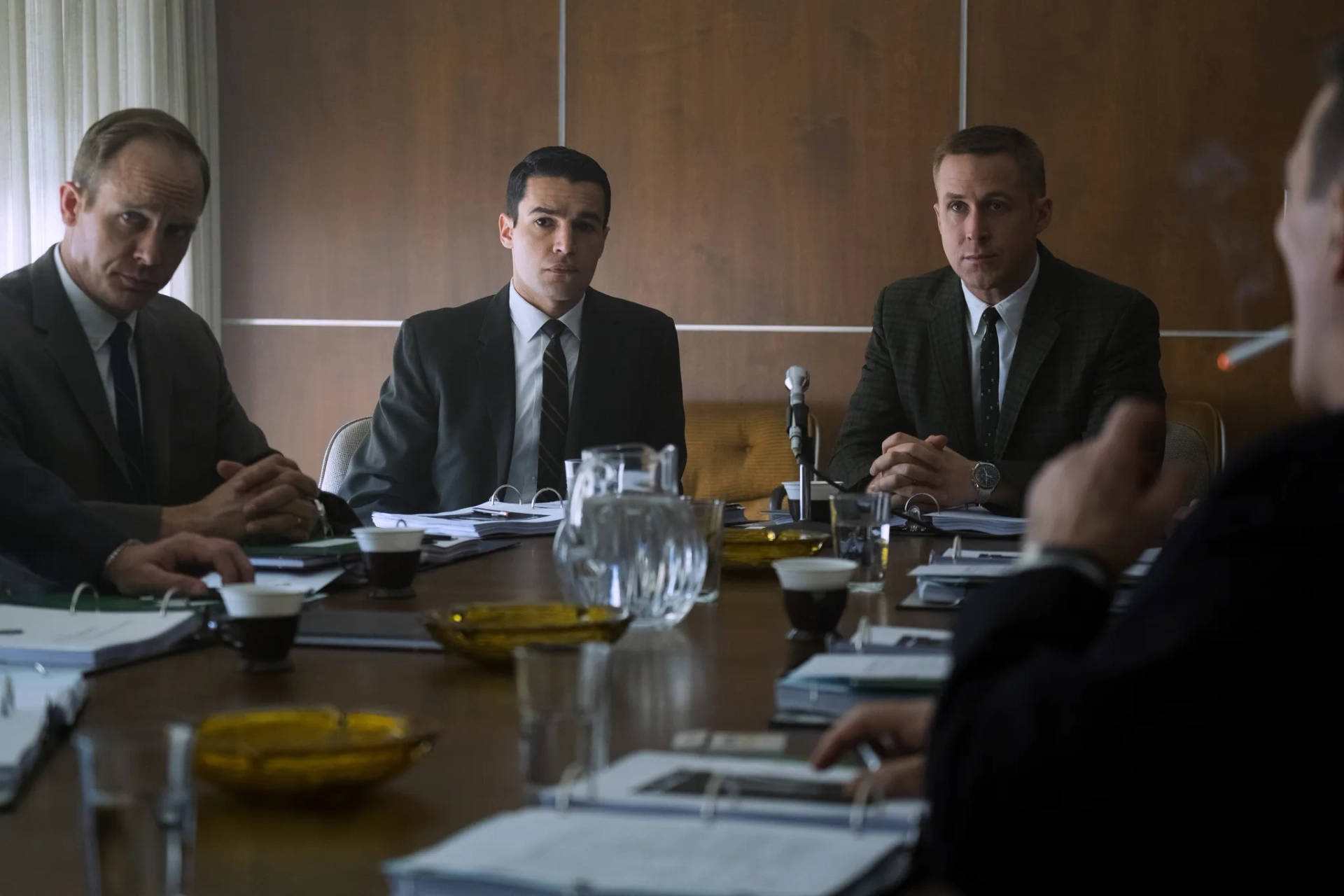 Ethan Embry, Ryan Gosling, and Christopher Abbott in First Man (2018)