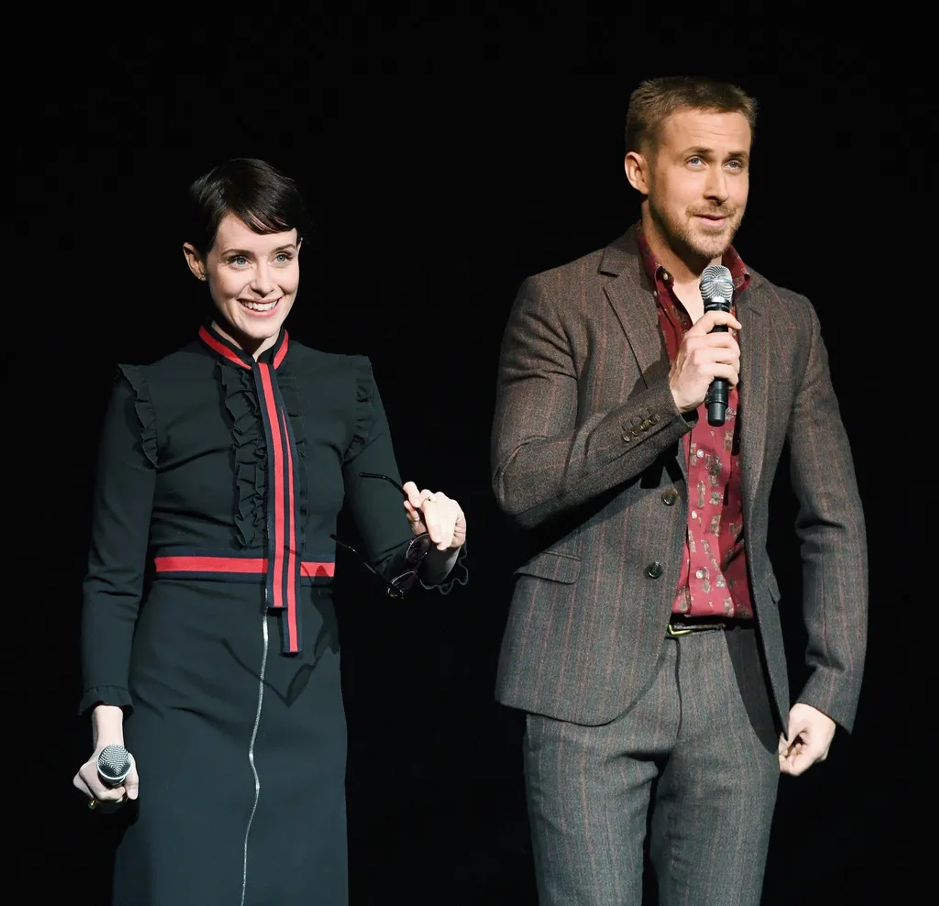 Ryan Gosling and Claire Foy at an event for First Man (2018)