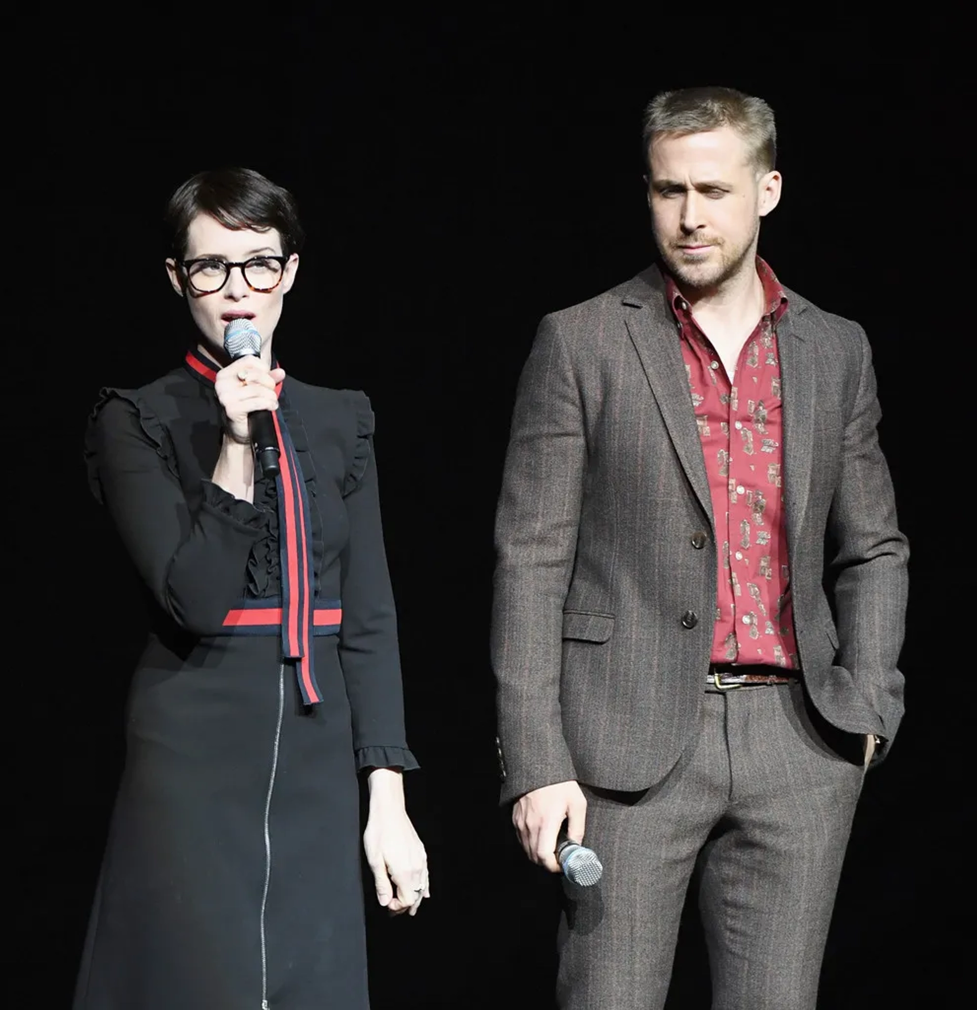 Ryan Gosling and Claire Foy at an event for First Man (2018)