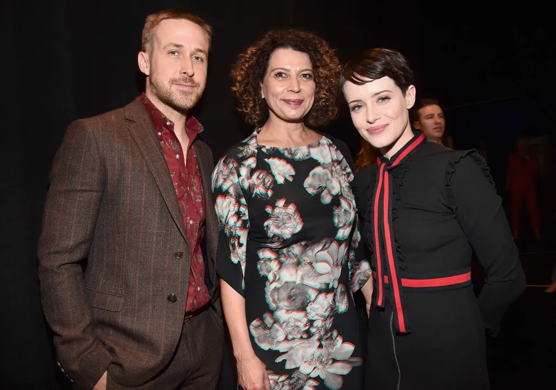 Ryan Gosling, Donna Langley, and Claire Foy at an event for First Man (2018)