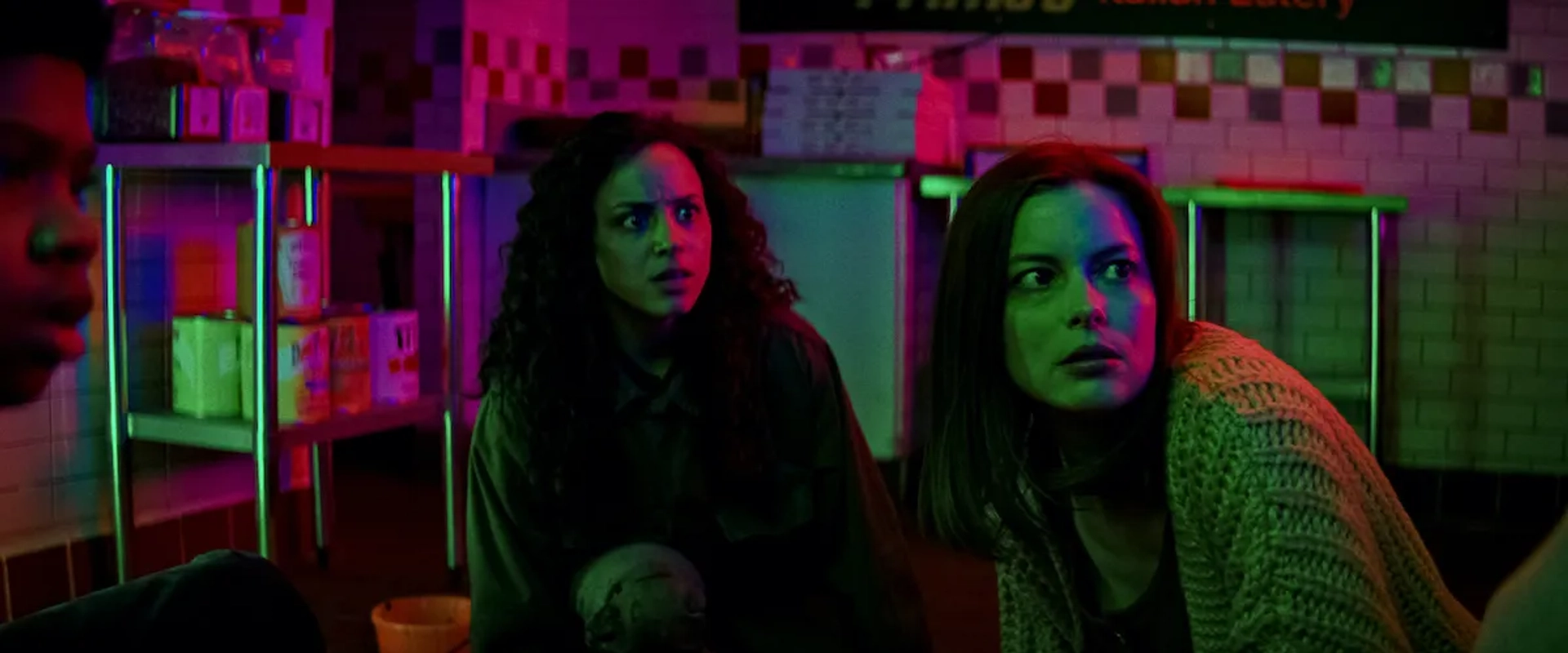 Gillian Jacobs, Kiana Madeira, and Benjamin Flores Jr. in Fear Street: Part Three - 1666 (2021)