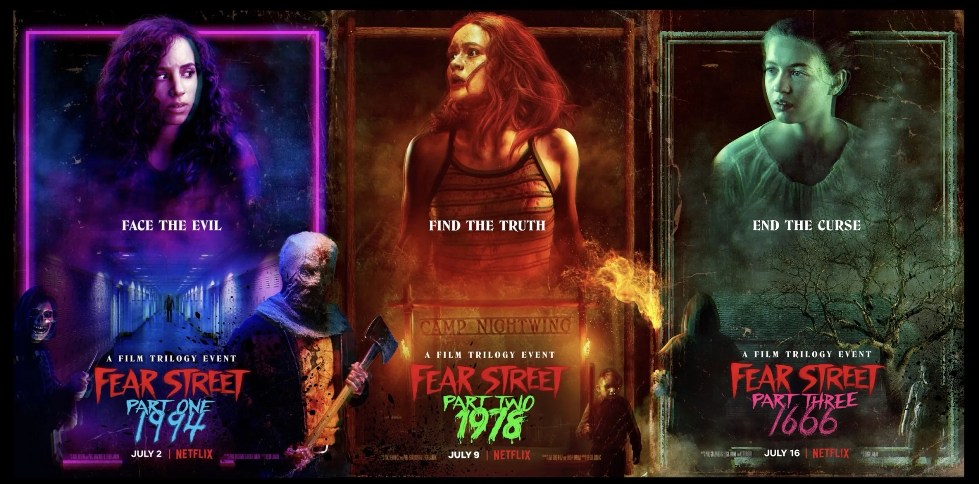 Kiana Madeira, Sadie Sink, and Olivia Scott Welch in Fear Street: Part One - 1994 (2021)