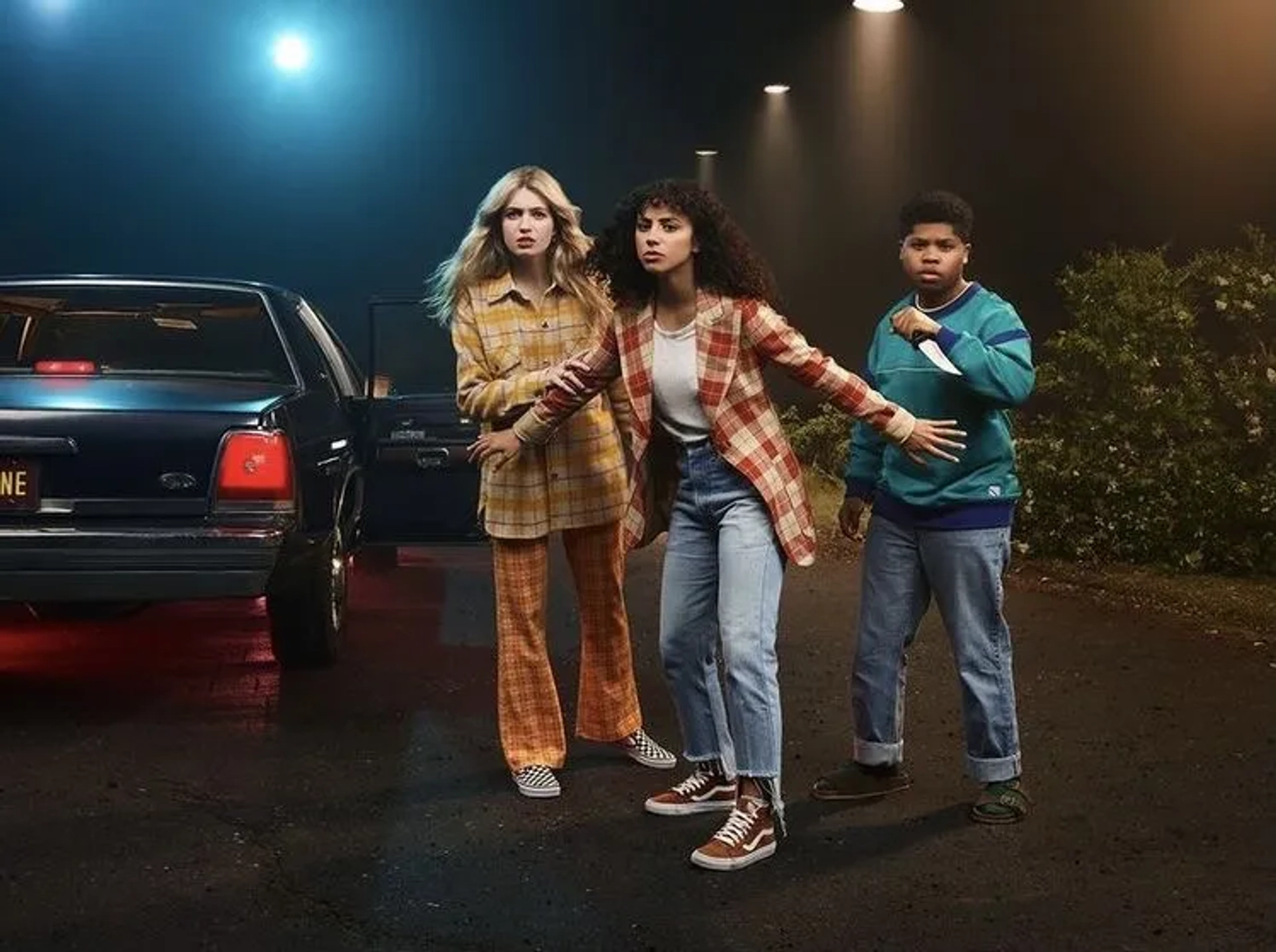 Kiana Madeira, Benjamin Flores Jr., and Olivia Scott Welch in Fear Street: Part One - 1994 (2021)