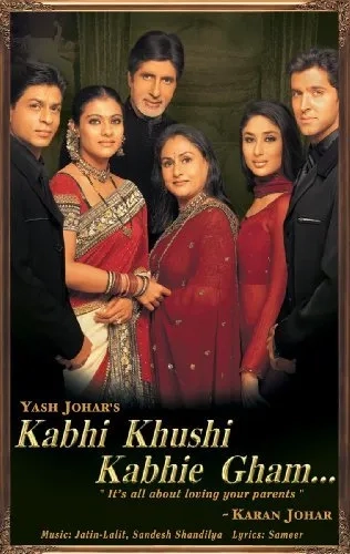 Amitabh Bachchan, Hrithik Roshan, Kajol, Kareena Kapoor, Jaya Bachchan, and Shah Rukh Khan in Kabhi Khushi Kabhie Gham... (2001)