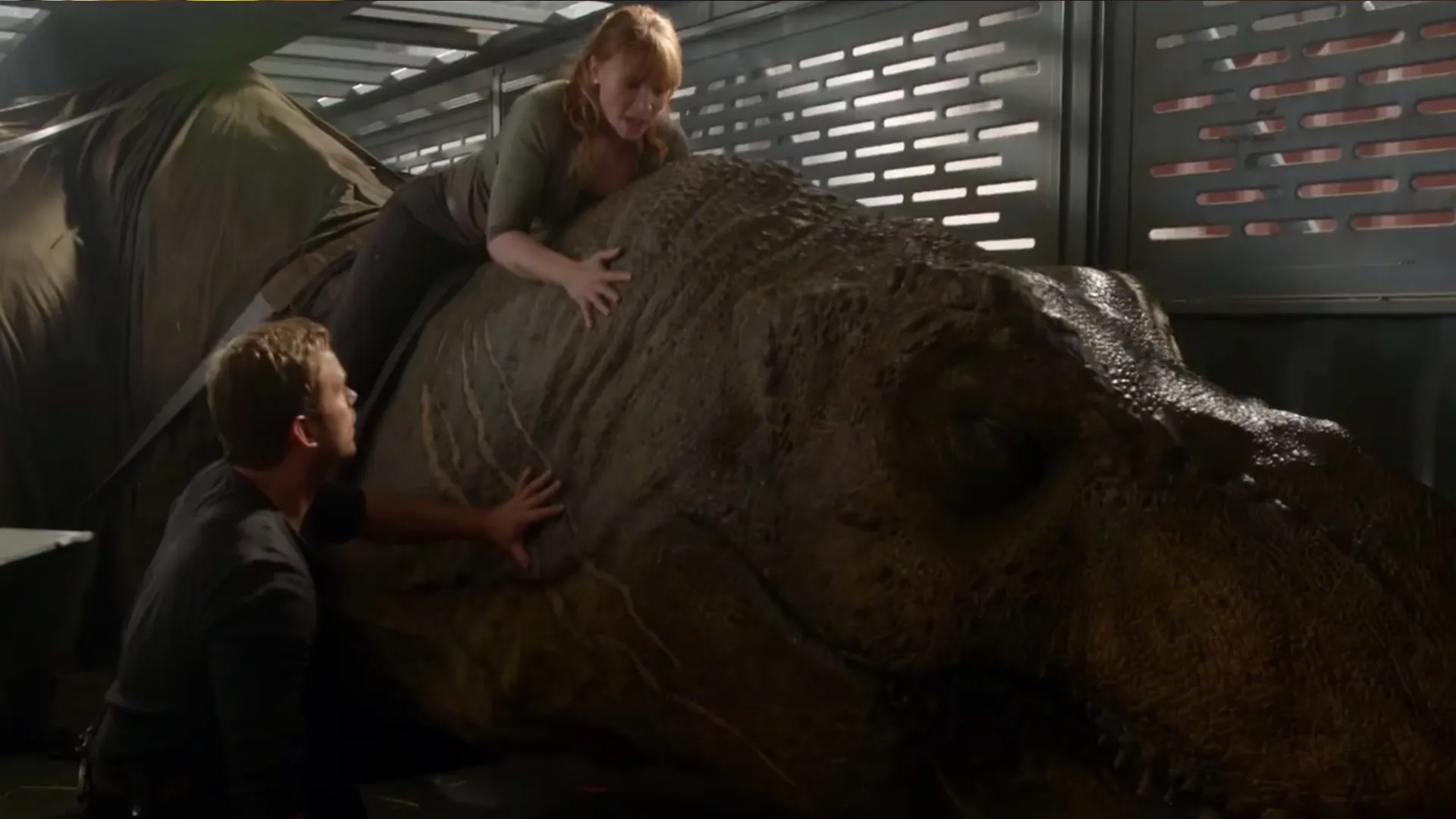 Bryce Dallas Howard and Chris Pratt in Jurassic World: Fallen Kingdom (2018)