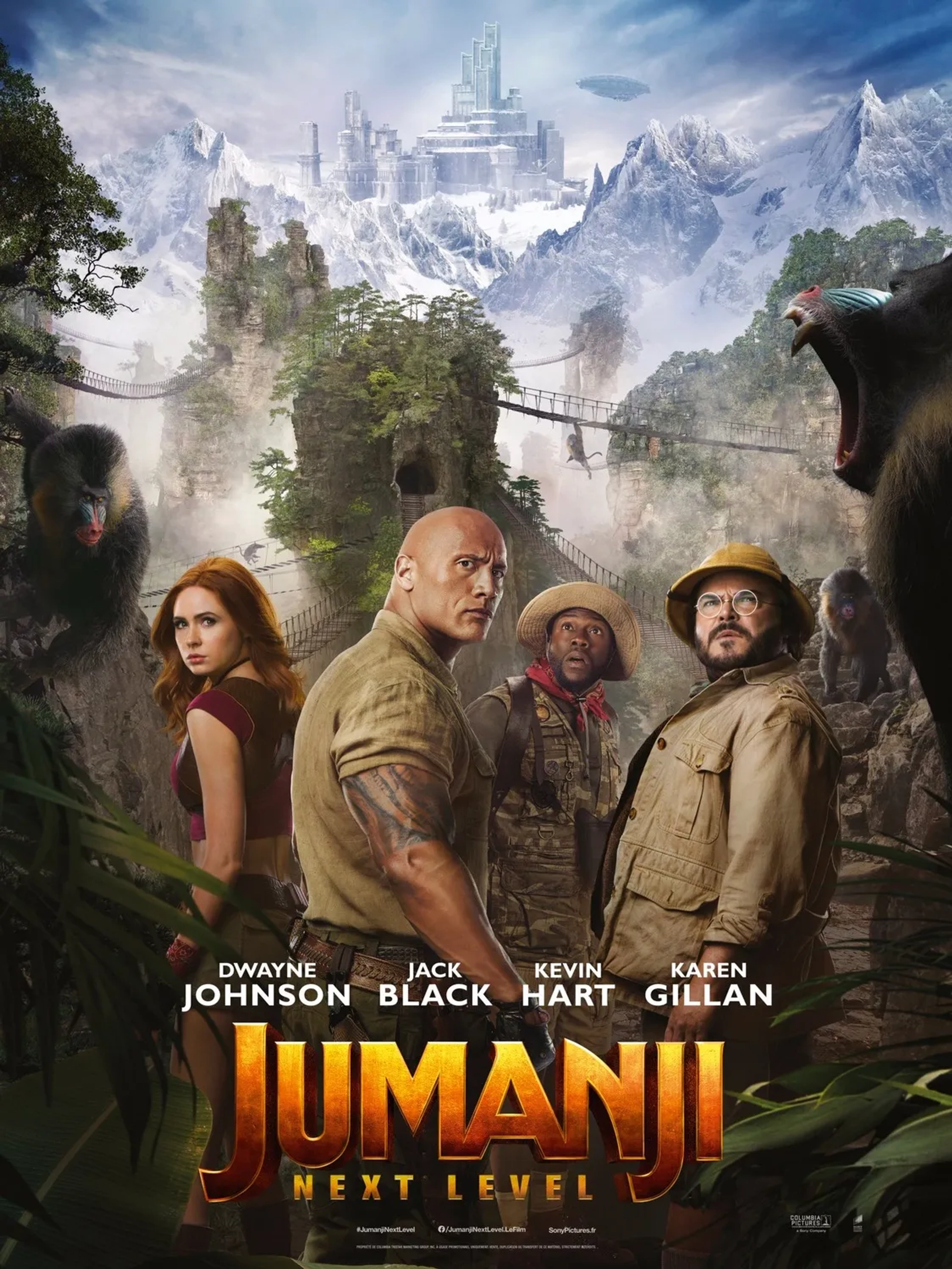 Jack Black, Kevin Hart, Dwayne Johnson, and Karen Gillan in Jumanji: The Next Level (2019)