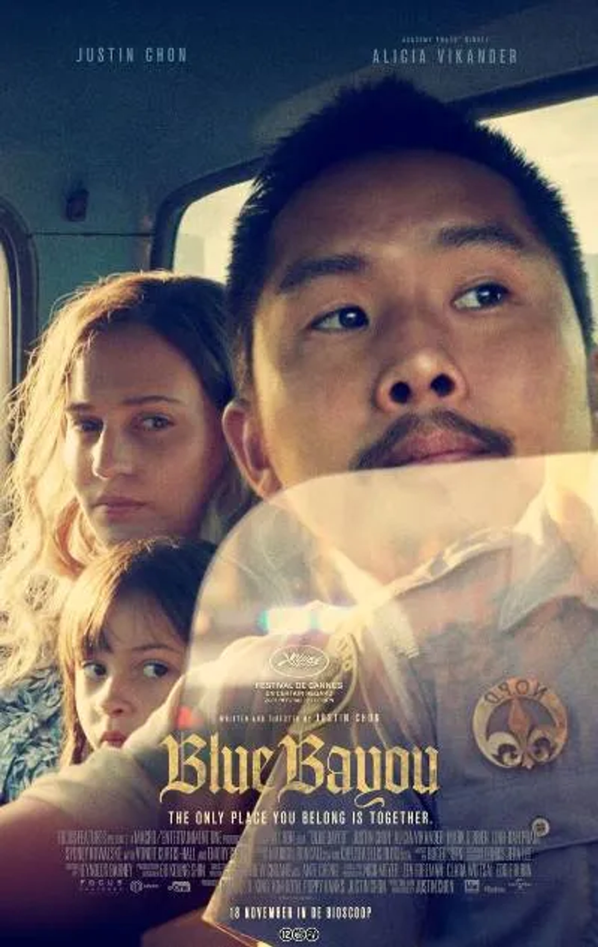 Sydney Kowalske, Justin Chon, and Alicia Vikander in Blue Bayou (2021)