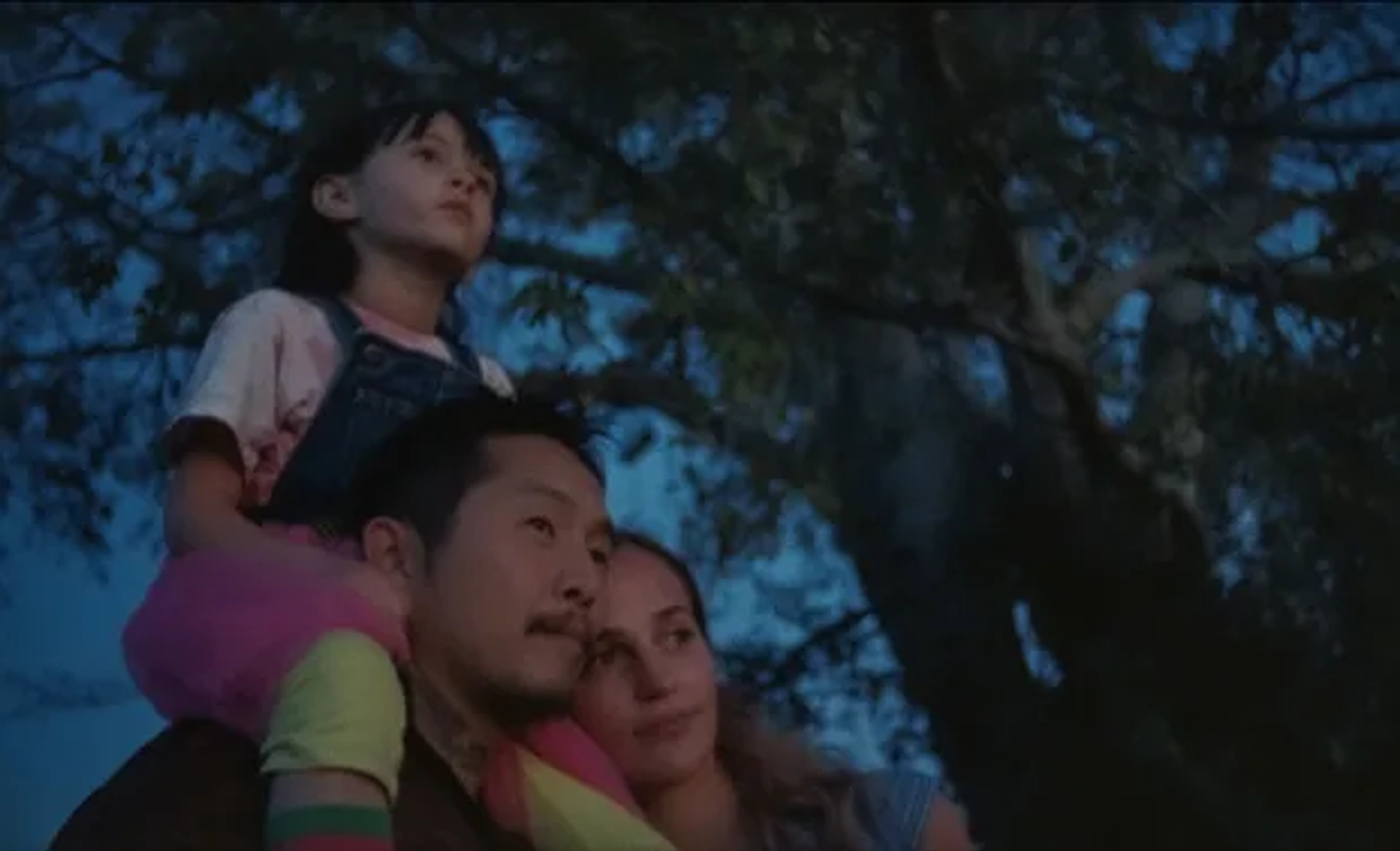 Sydney Kowalske, Justin Chon, and Alicia Vikander in Blue Bayou (2021)