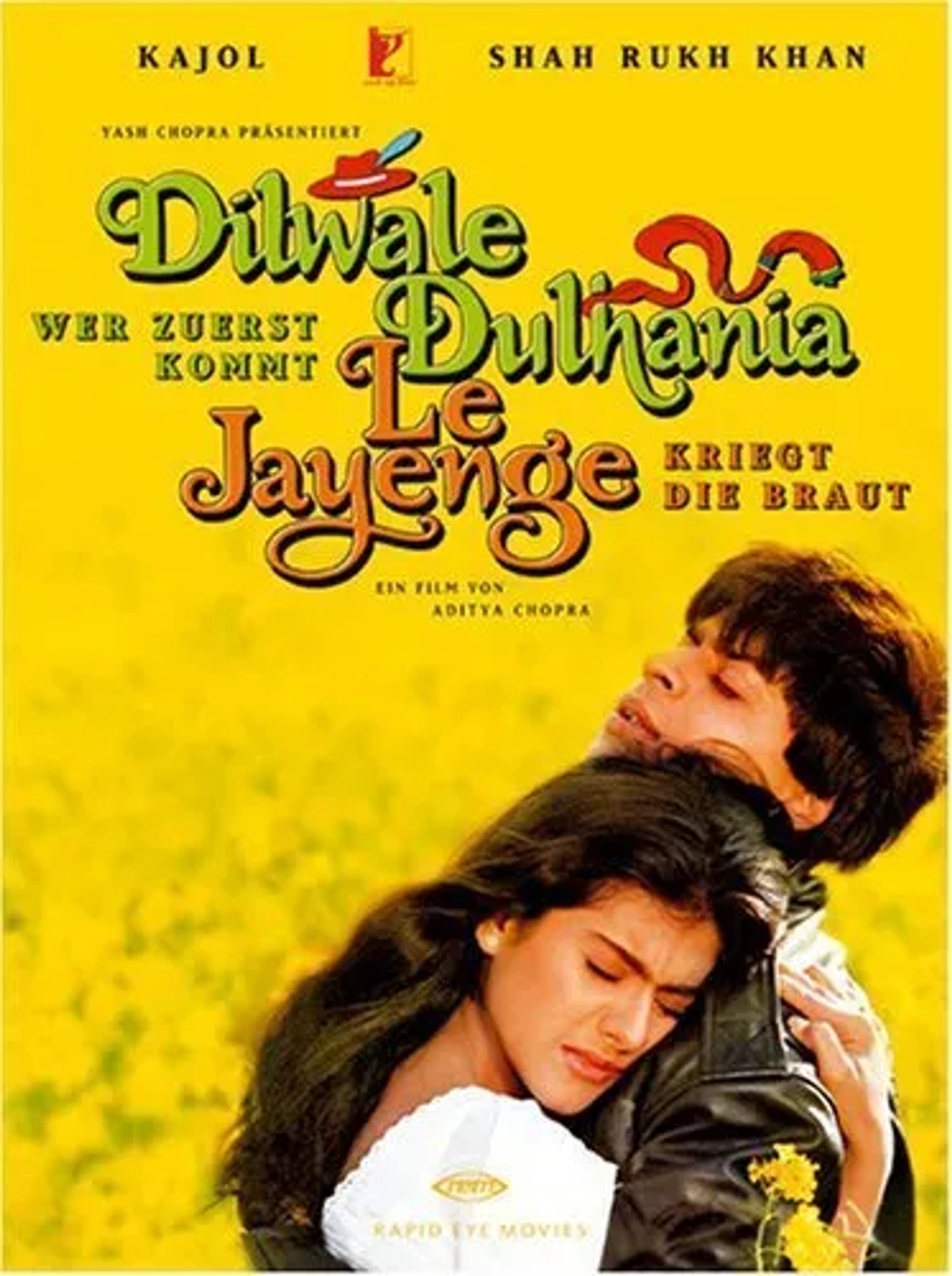 Kajol and Shah Rukh Khan in Dilwale Dulhania Le Jayenge (1995)