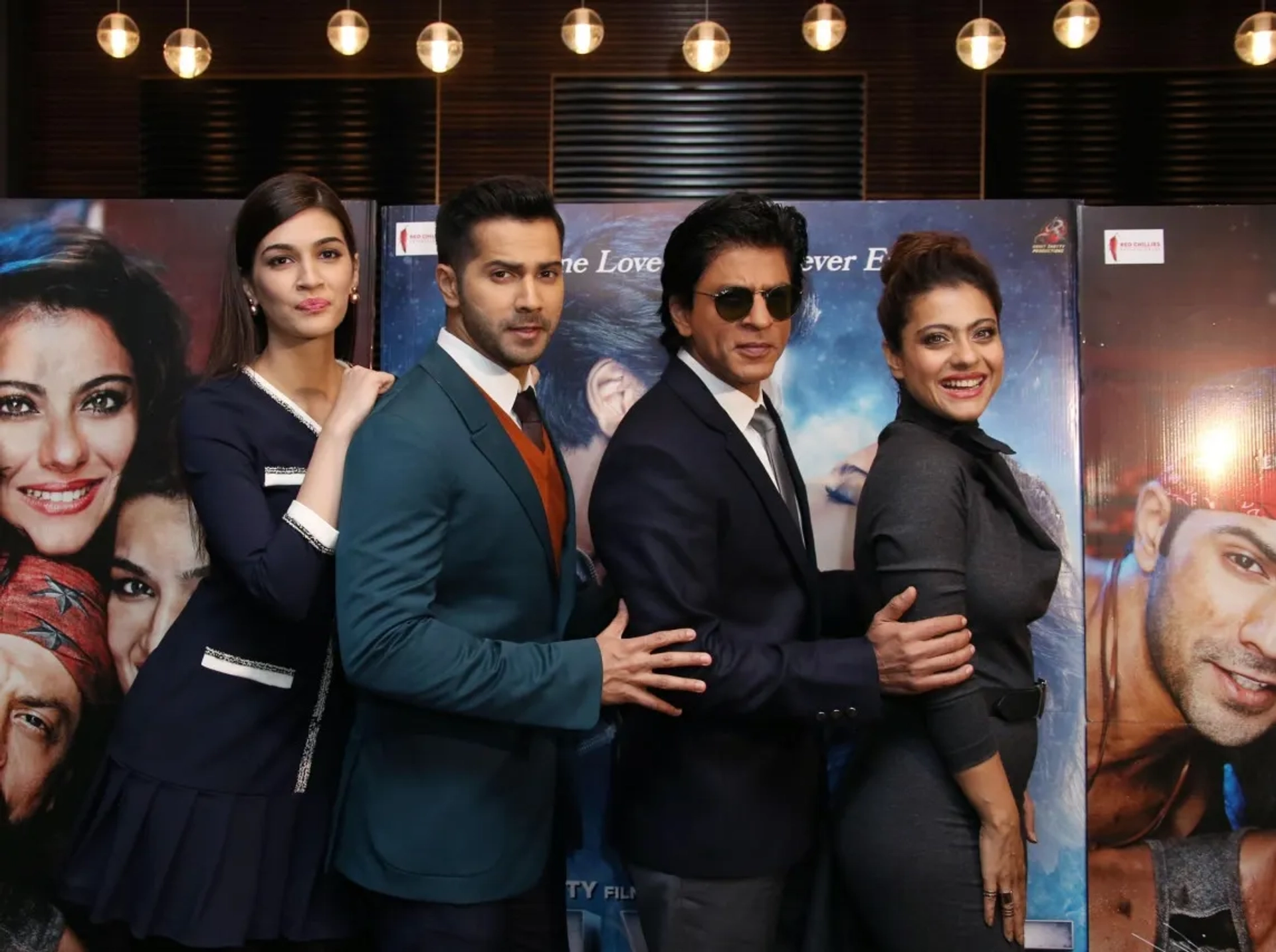 Kajol, Shah Rukh Khan, Varun Dhawan, and Kriti Sanon at an event for Dilwale (2015)