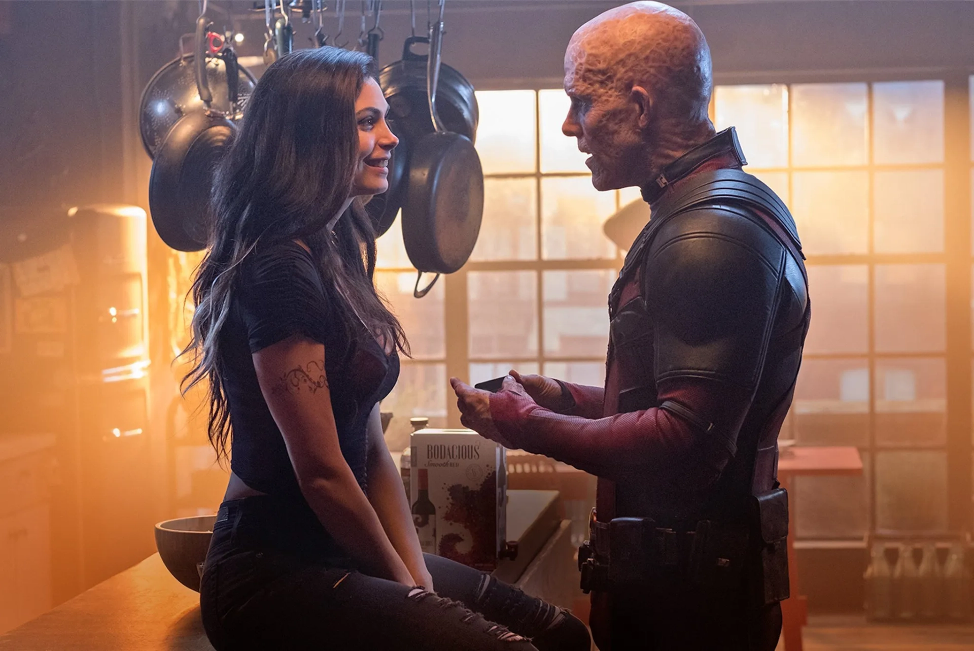 Ryan Reynolds and Morena Baccarin in Deadpool 2 (2018)
