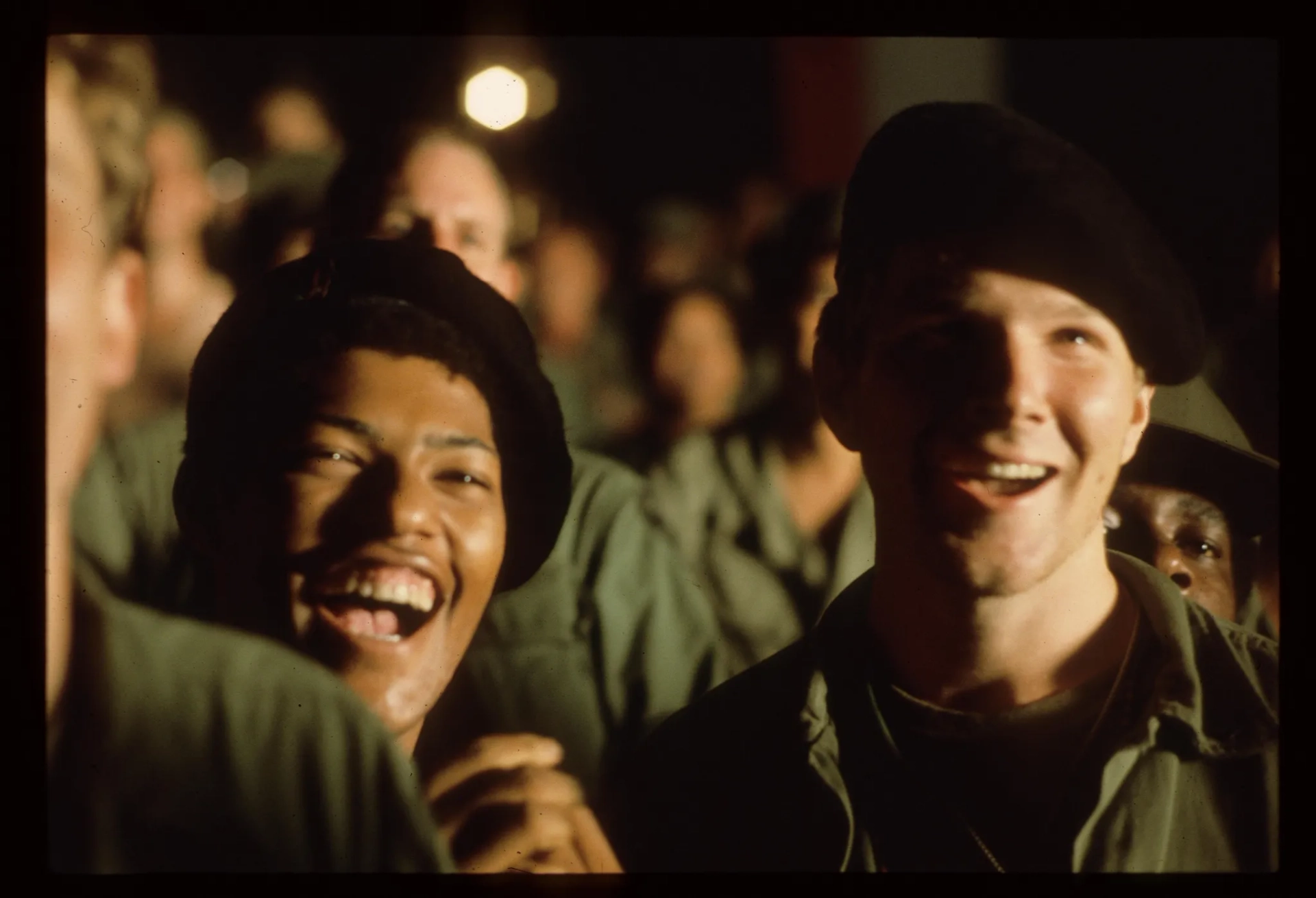 Laurence Fishburne and Sam Bottoms in Apocalypse Now (1979)