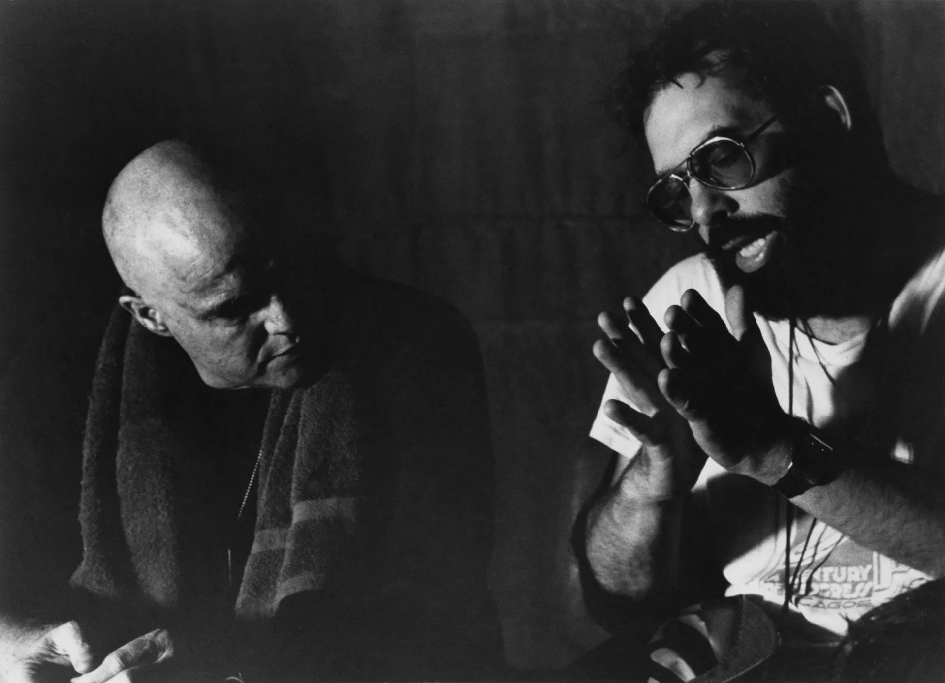 Marlon Brando and Francis Ford Coppola in Apocalypse Now (1979)