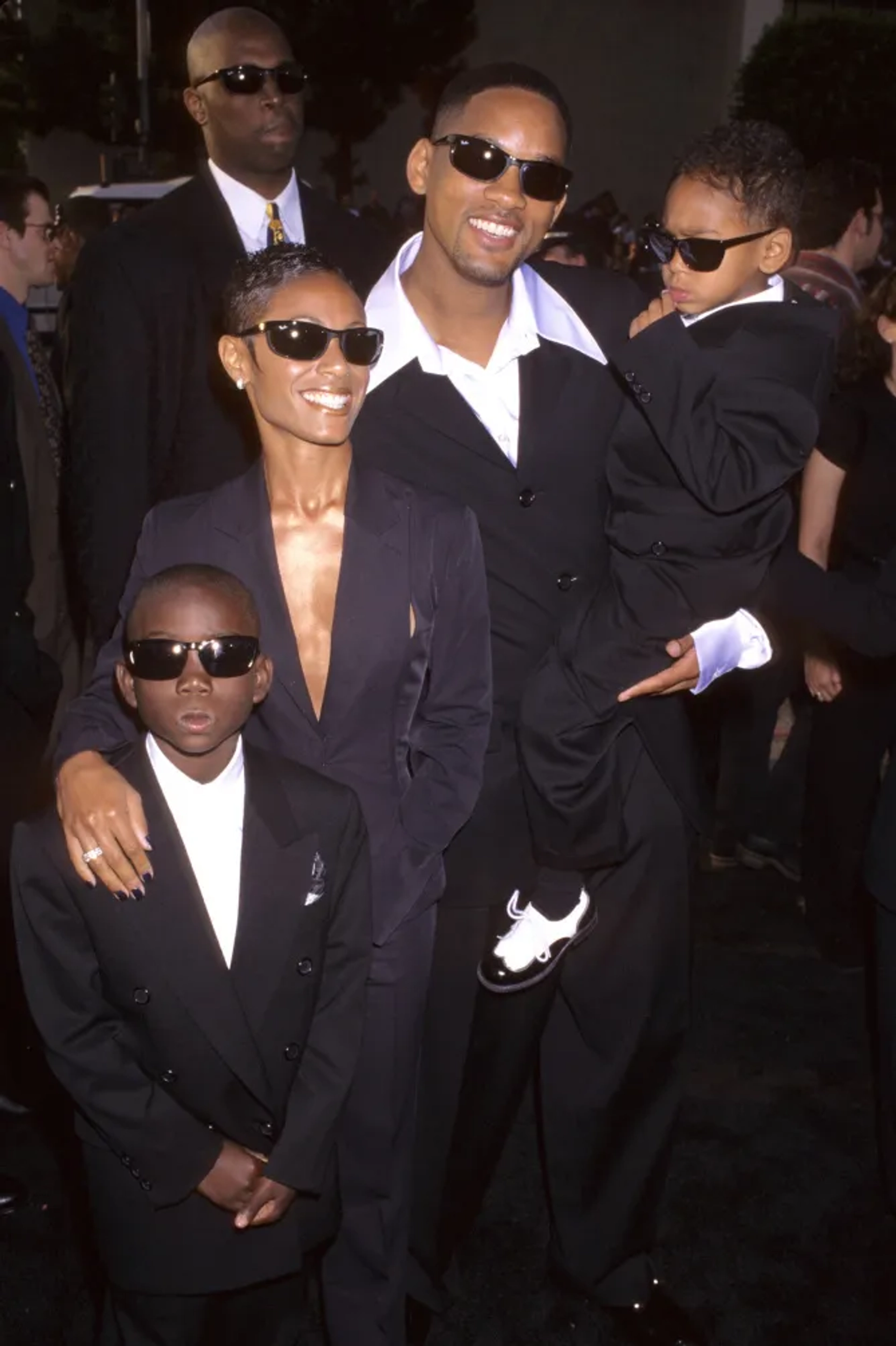 Will Smith, Jada Pinkett Smith, Jaden Smith, and Willow Smith at an event for Men in Black (1997)