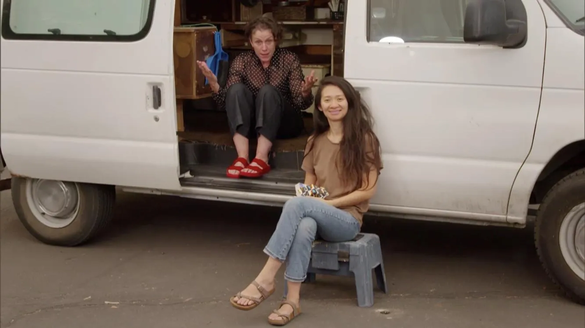 Frances McDormand and Chloé Zhao at an event for Nomadland (2020)