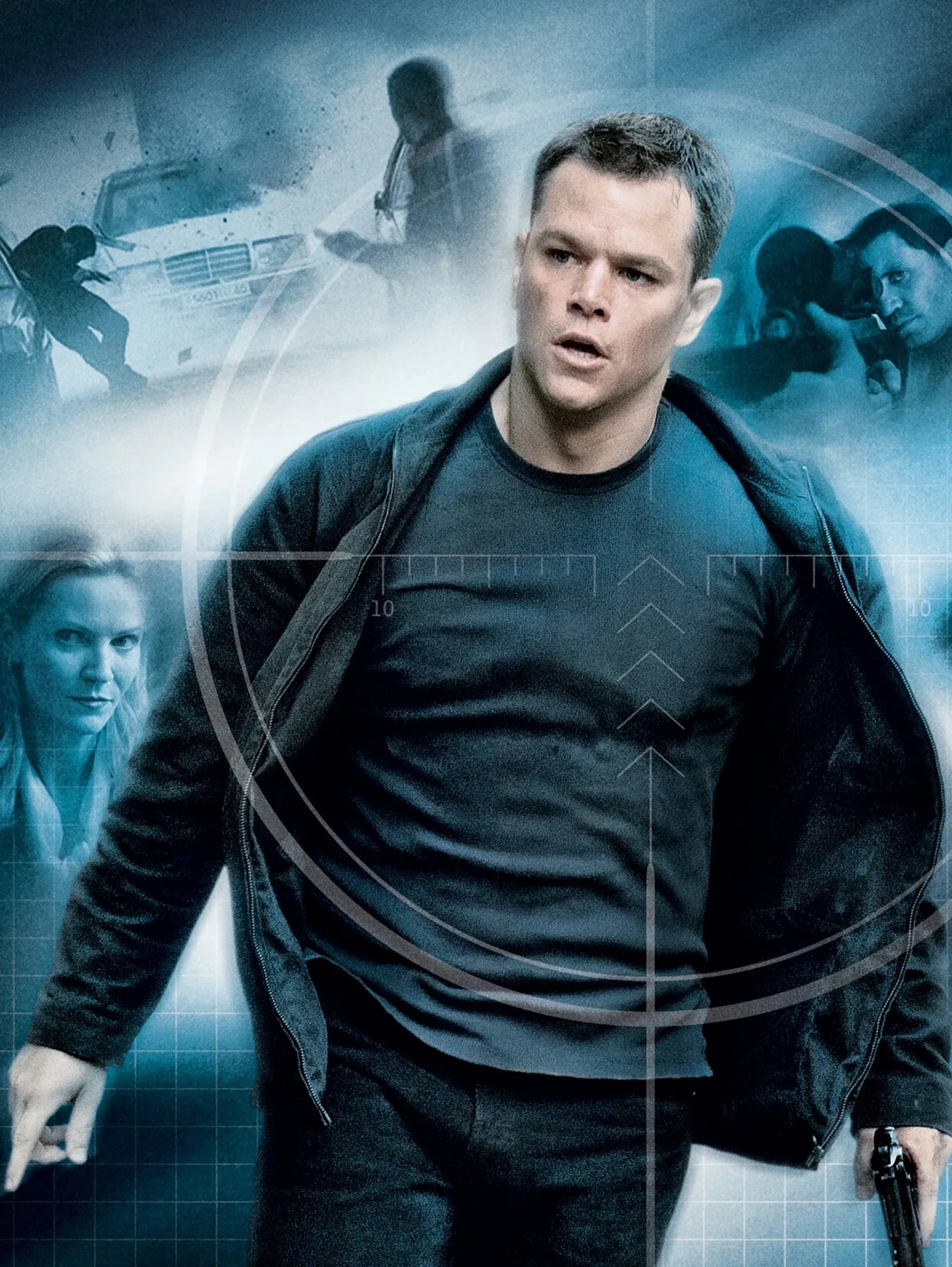 Joan Allen, Matt Damon, and Edgar Ramírez in The Bourne Ultimatum (2007)