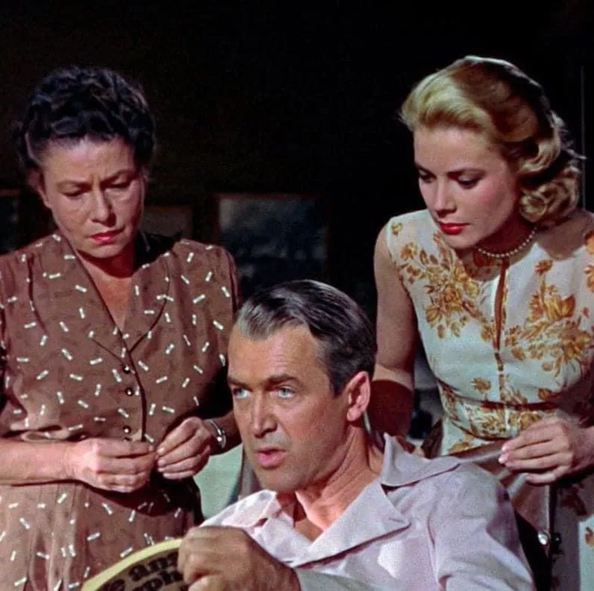 Grace Kelly, James Stewart, and Thelma Ritter in Rear Window (1954)