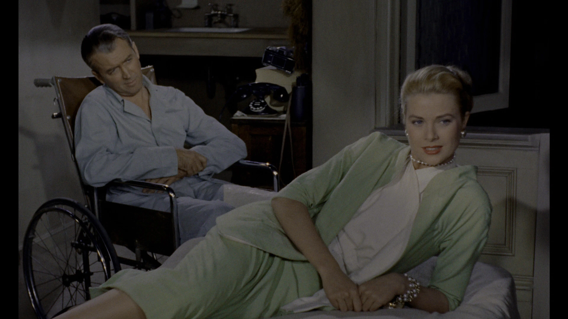 Grace Kelly and James Stewart in Rear Window (1954)