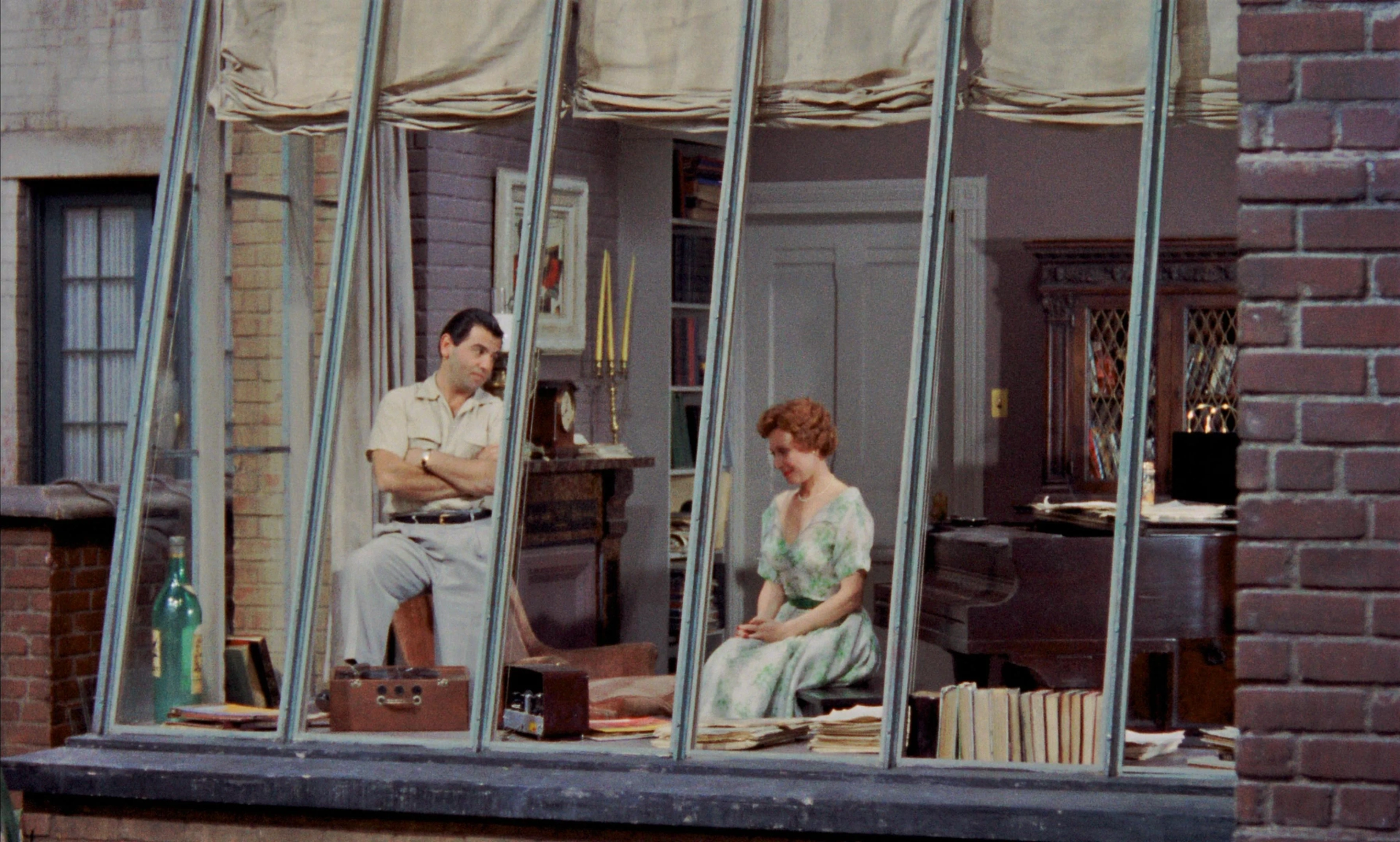 Ross Bagdasarian and Judith Evelyn in Rear Window (1954)