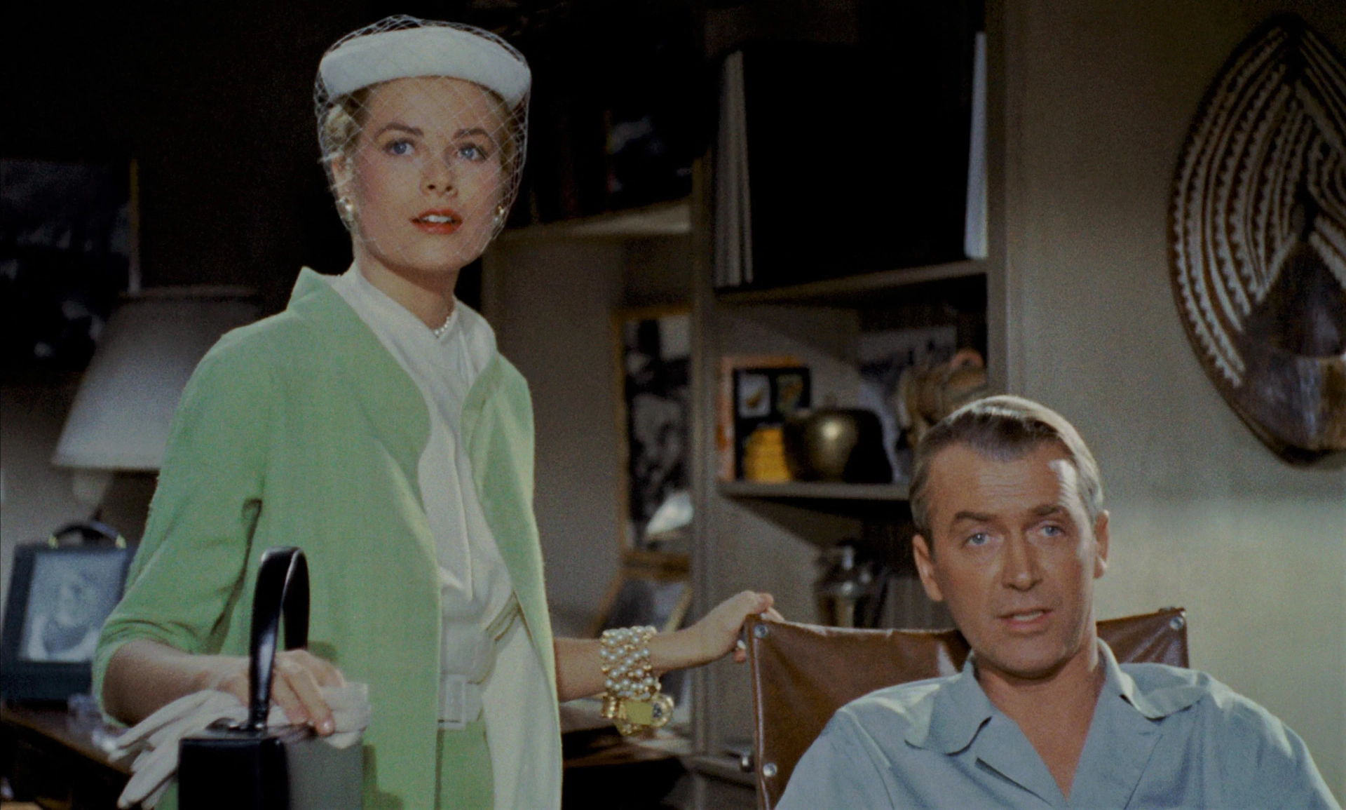 Grace Kelly and James Stewart in Rear Window (1954)