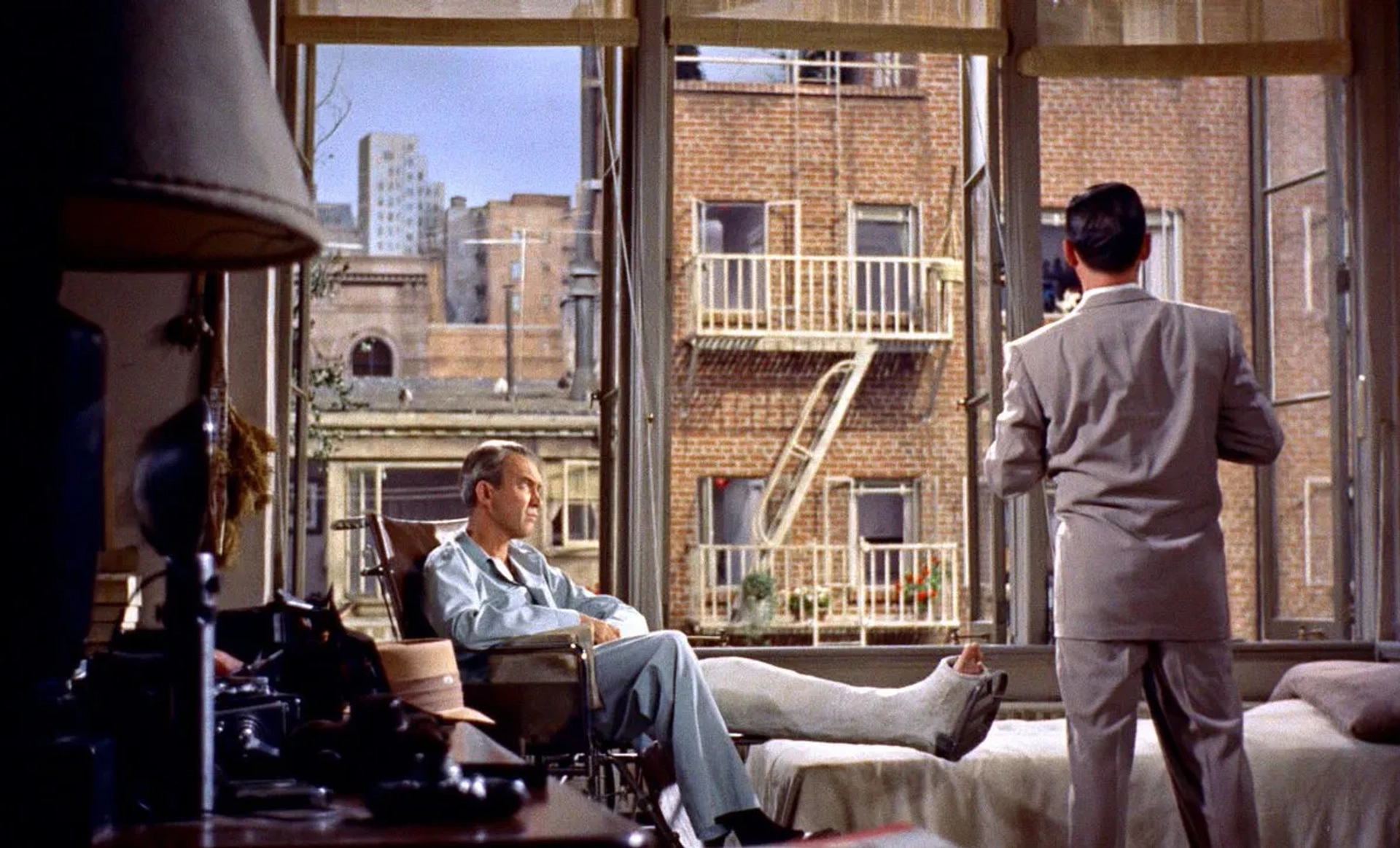 James Stewart and Wendell Corey in Rear Window (1954)