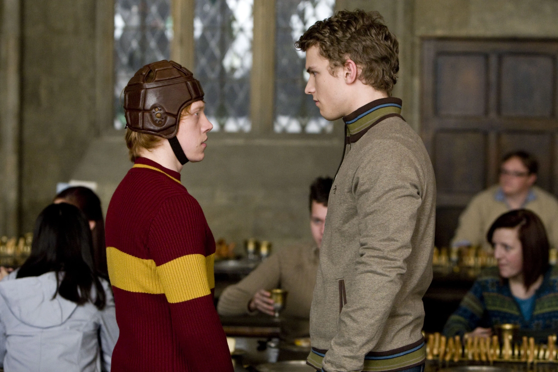 Rupert Grint and Freddie Stroma in Harry Potter and the Half-Blood Prince (2009)