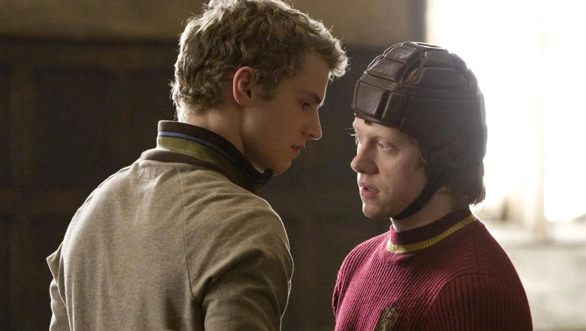 Rupert Grint and Freddie Stroma in Harry Potter and the Half-Blood Prince (2009)