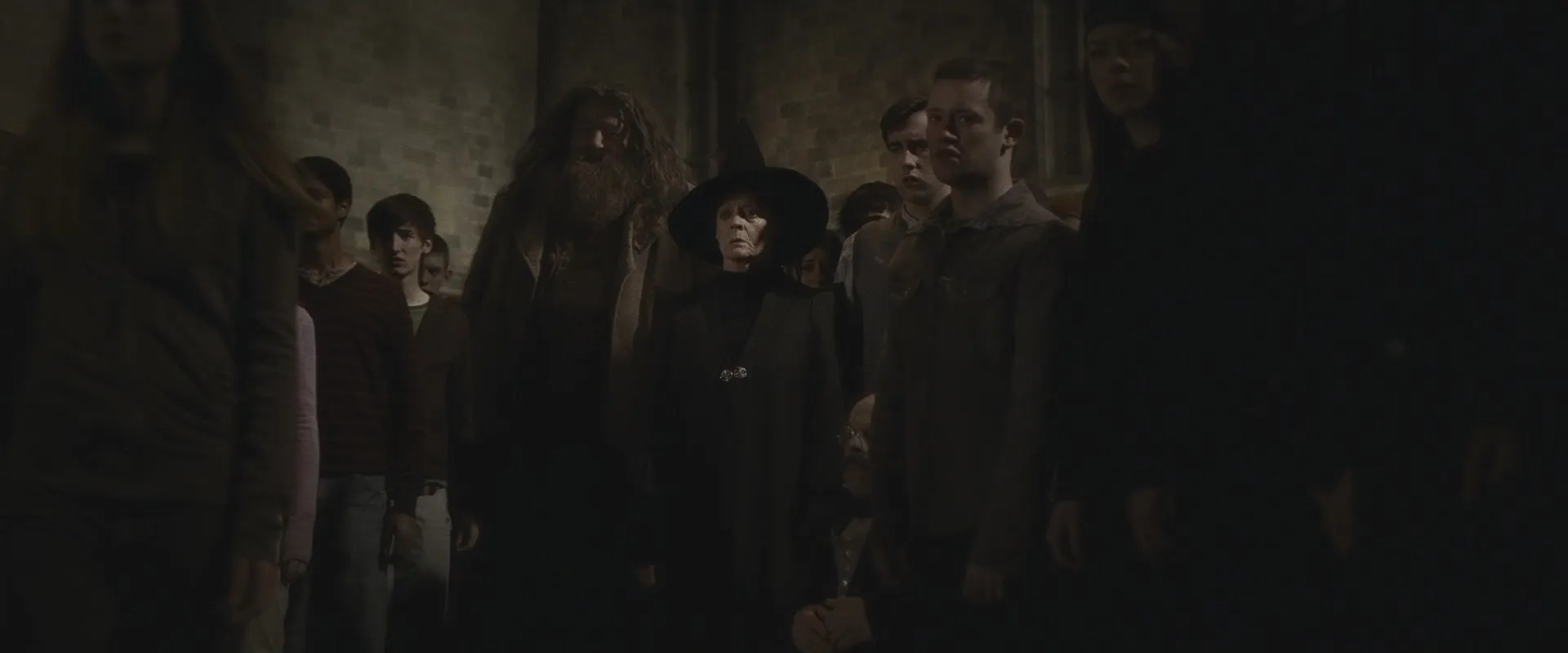 Robbie Coltrane, Maggie Smith, Alfred Enoch, Matthew Lewis, and Devon Murray in Harry Potter and the Half-Blood Prince (2009)