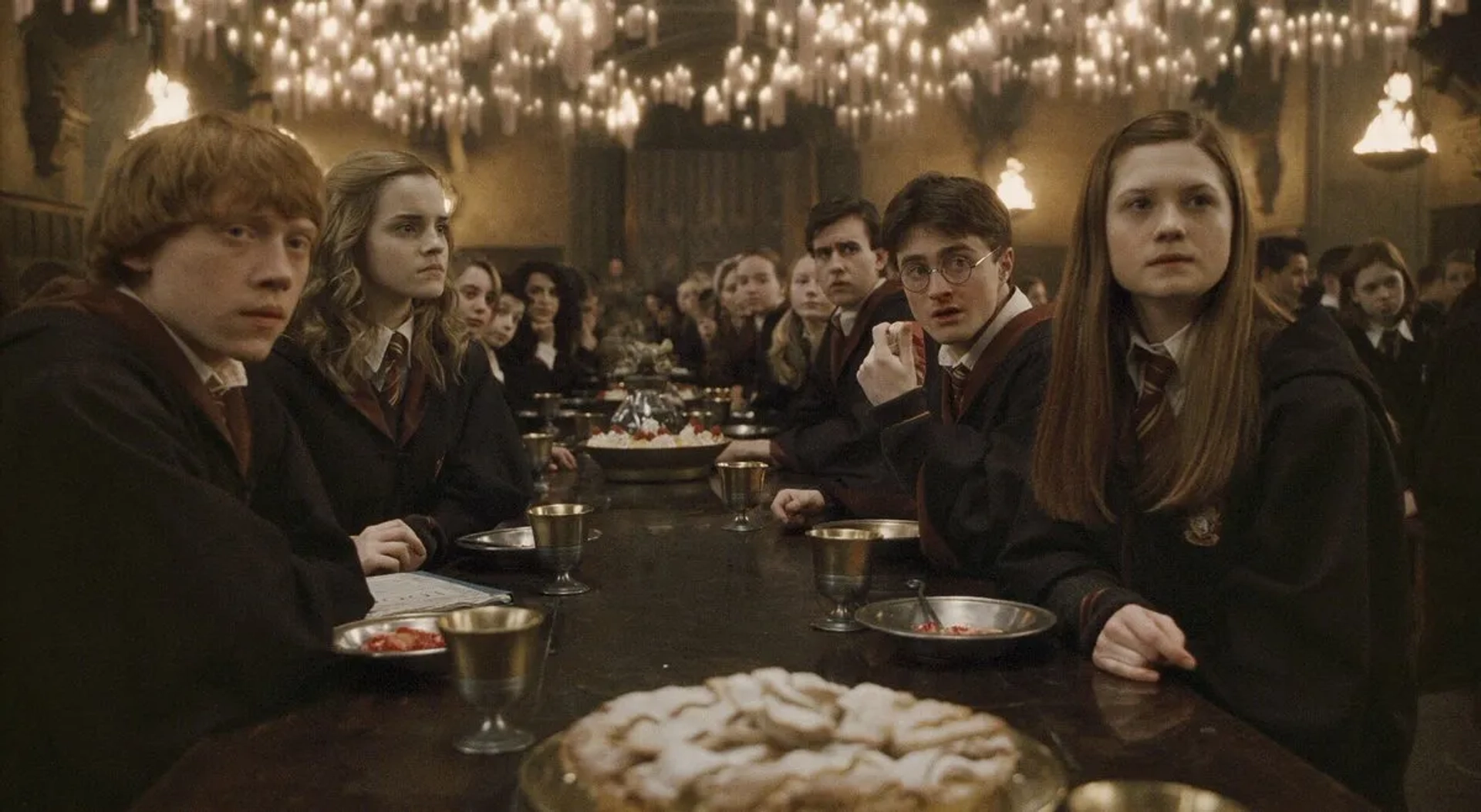 Rupert Grint, Matthew Lewis, Daniel Radcliffe, Emma Watson, and Bonnie Wright in Harry Potter and the Half-Blood Prince (2009)