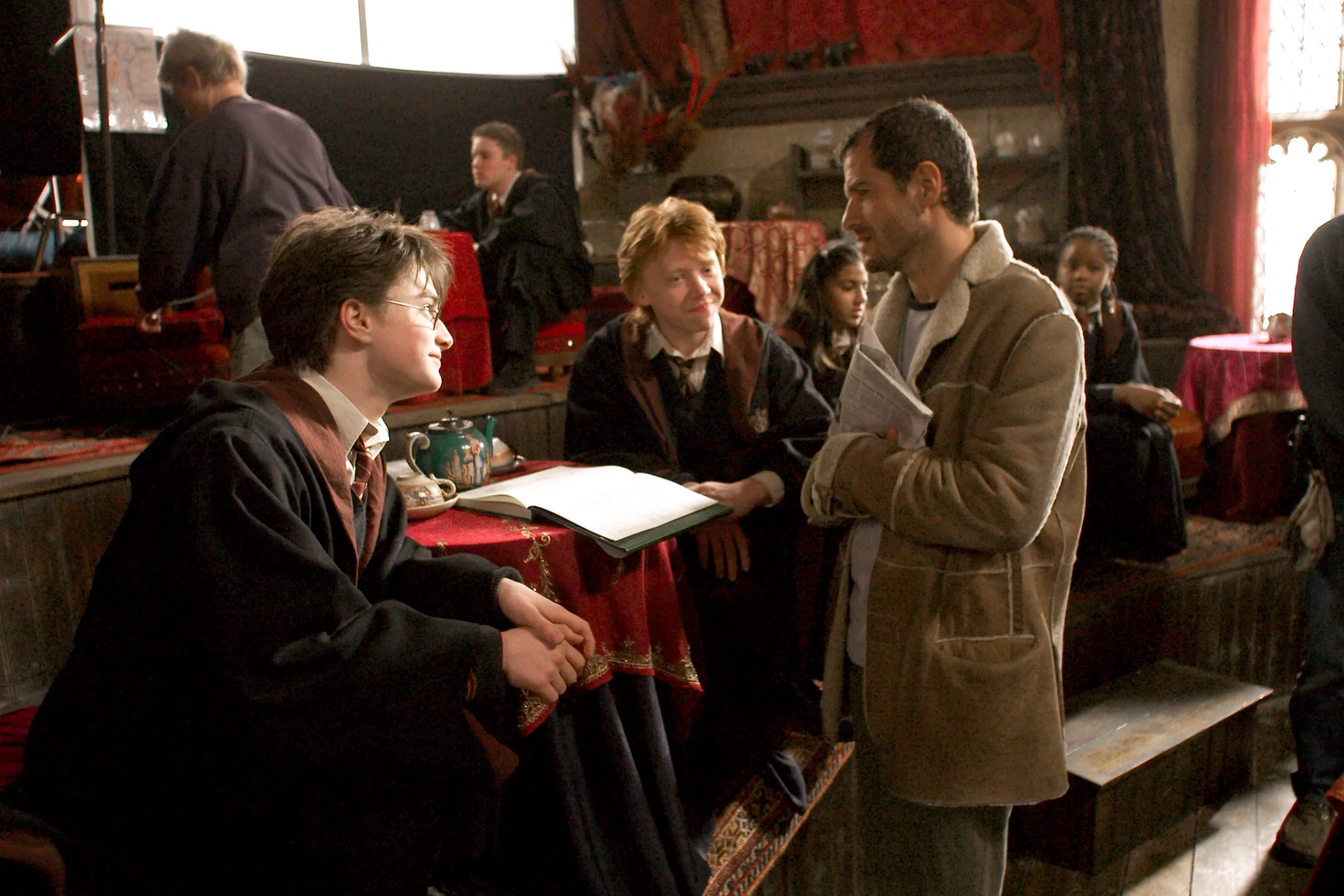 Rupert Grint, David Heyman, Daniel Radcliffe, Jennifer Smith, and Sharon Sandhu in Harry Potter and the Prisoner of Azkaban (2004)