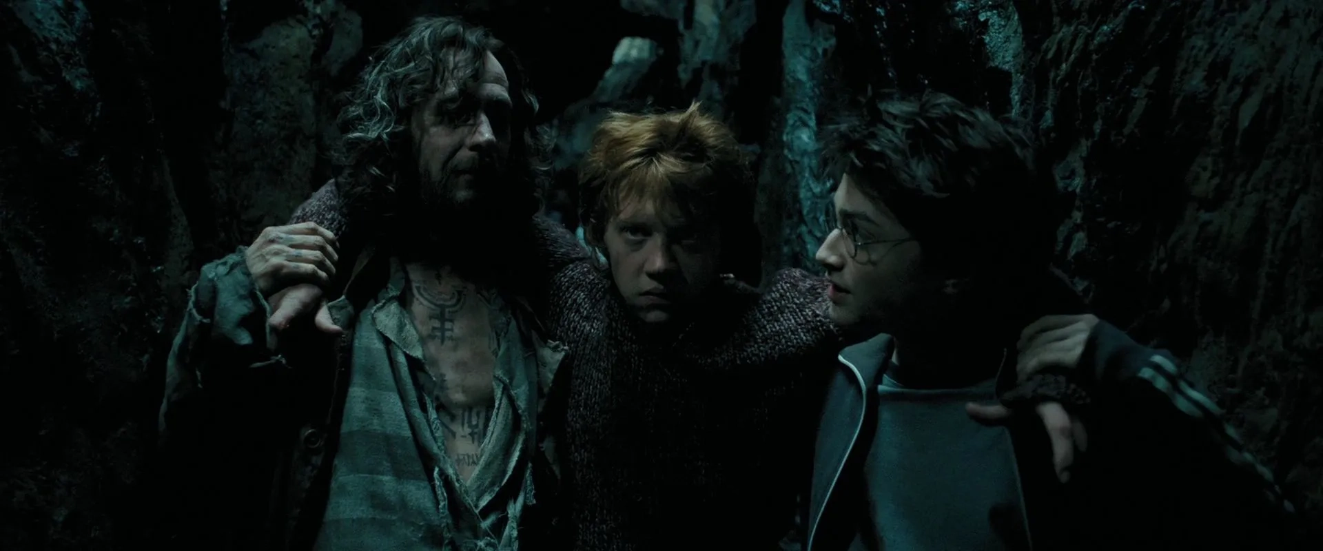 Gary Oldman, Rupert Grint, and Daniel Radcliffe in Harry Potter and the Prisoner of Azkaban (2004)