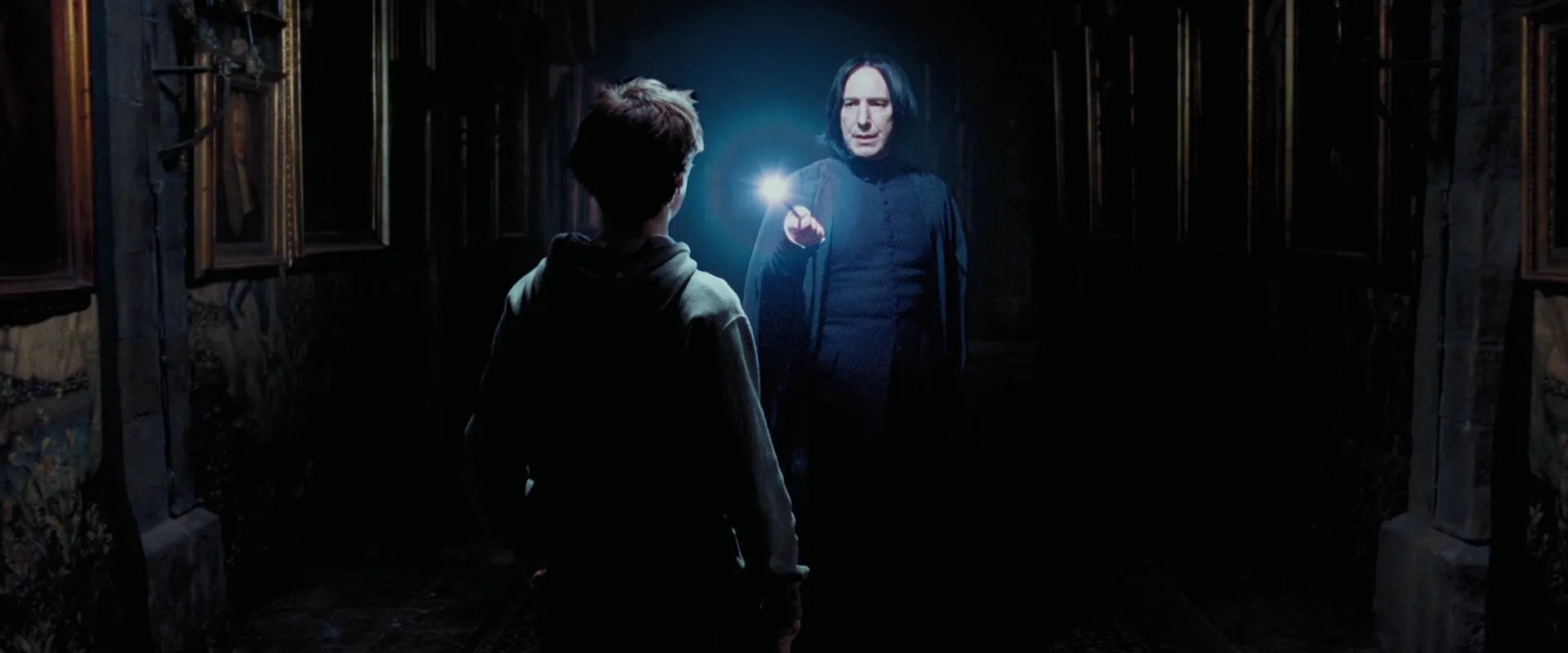 Alan Rickman and Daniel Radcliffe in Harry Potter and the Prisoner of Azkaban (2004)