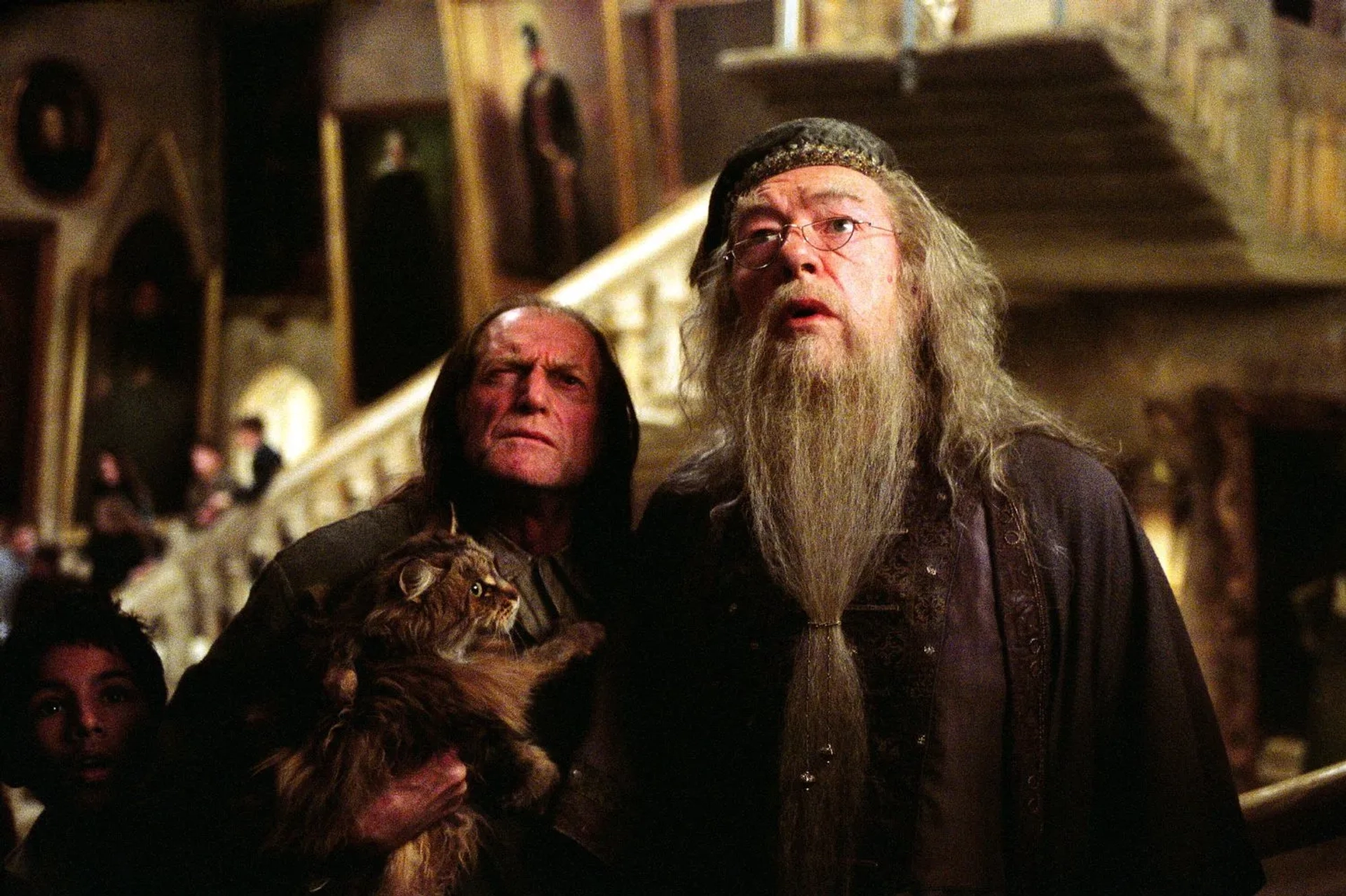 Michael Gambon and David Bradley in Harry Potter and the Prisoner of Azkaban (2004)