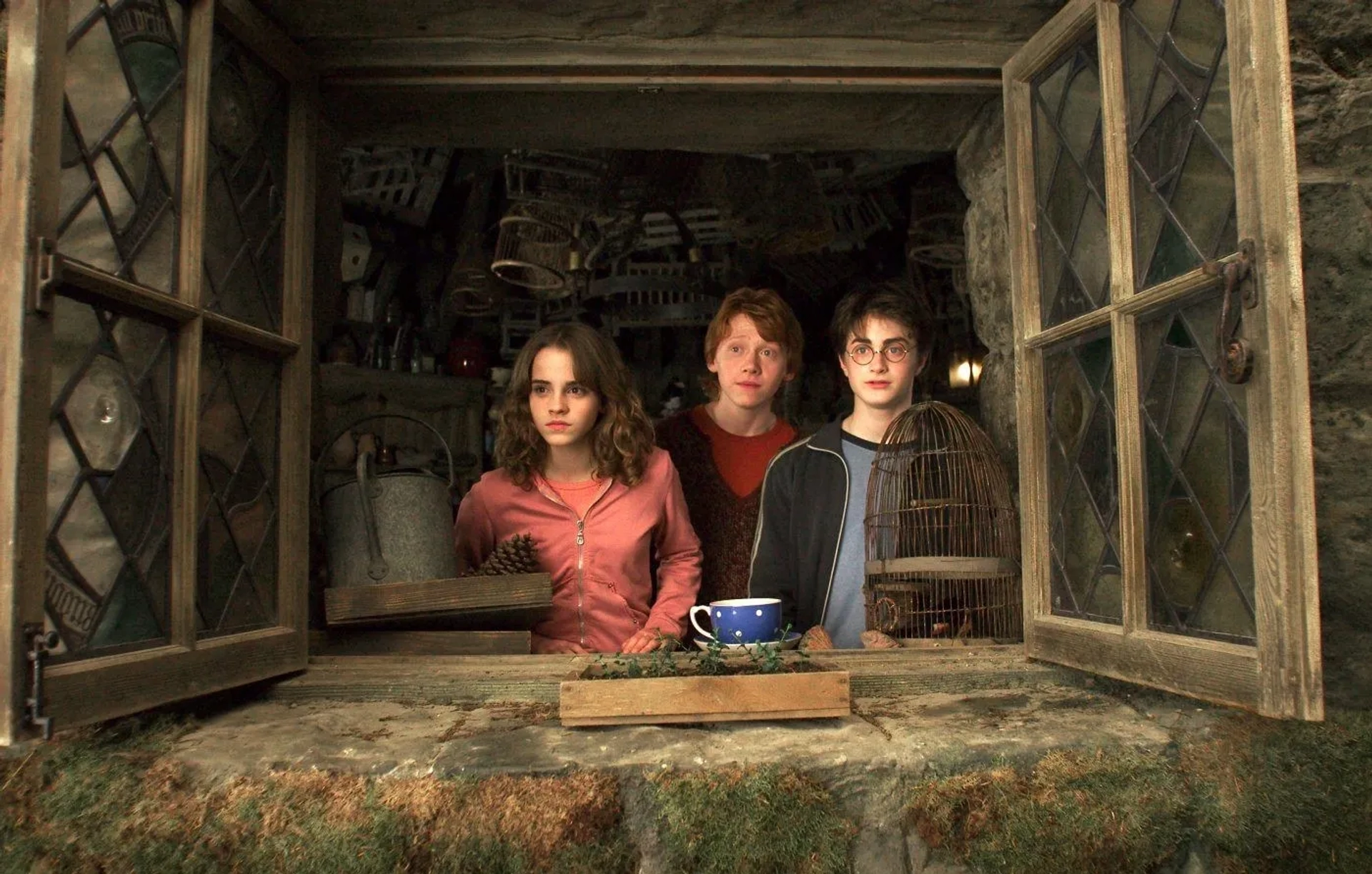 Rupert Grint, Daniel Radcliffe, and Emma Watson in Harry Potter and the Prisoner of Azkaban (2004)